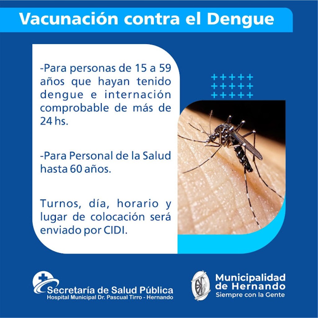 VACUNACIÓN CONTRA EL DENGUE! VACUNACIÓN CONTRA EL DENGUE!