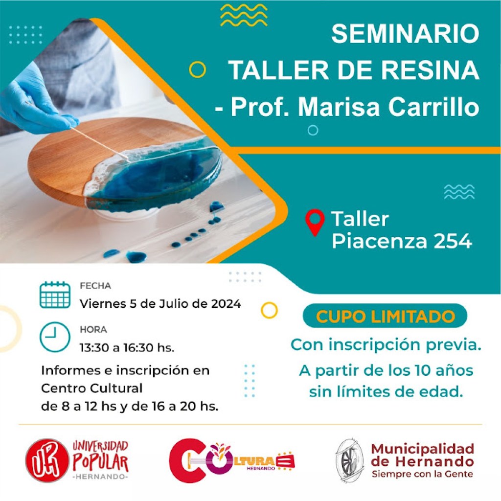 SEMINARIO – TALLER DE RESINA SEMINARIO – TALLER DE RESINA