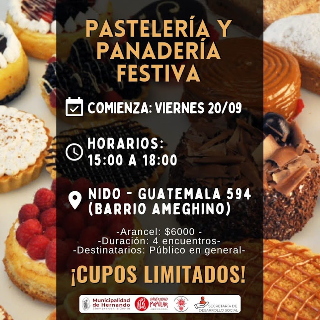 TALLER DE PASTELERIA Y PANADERIA FESTIVA EN LA UNIVERSIDAD POPULAR HERNANDO TALLER DE PASTELERIA Y PANADERIA FESTIVA EN LA UNIVERSIDAD POPULAR HERNANDO