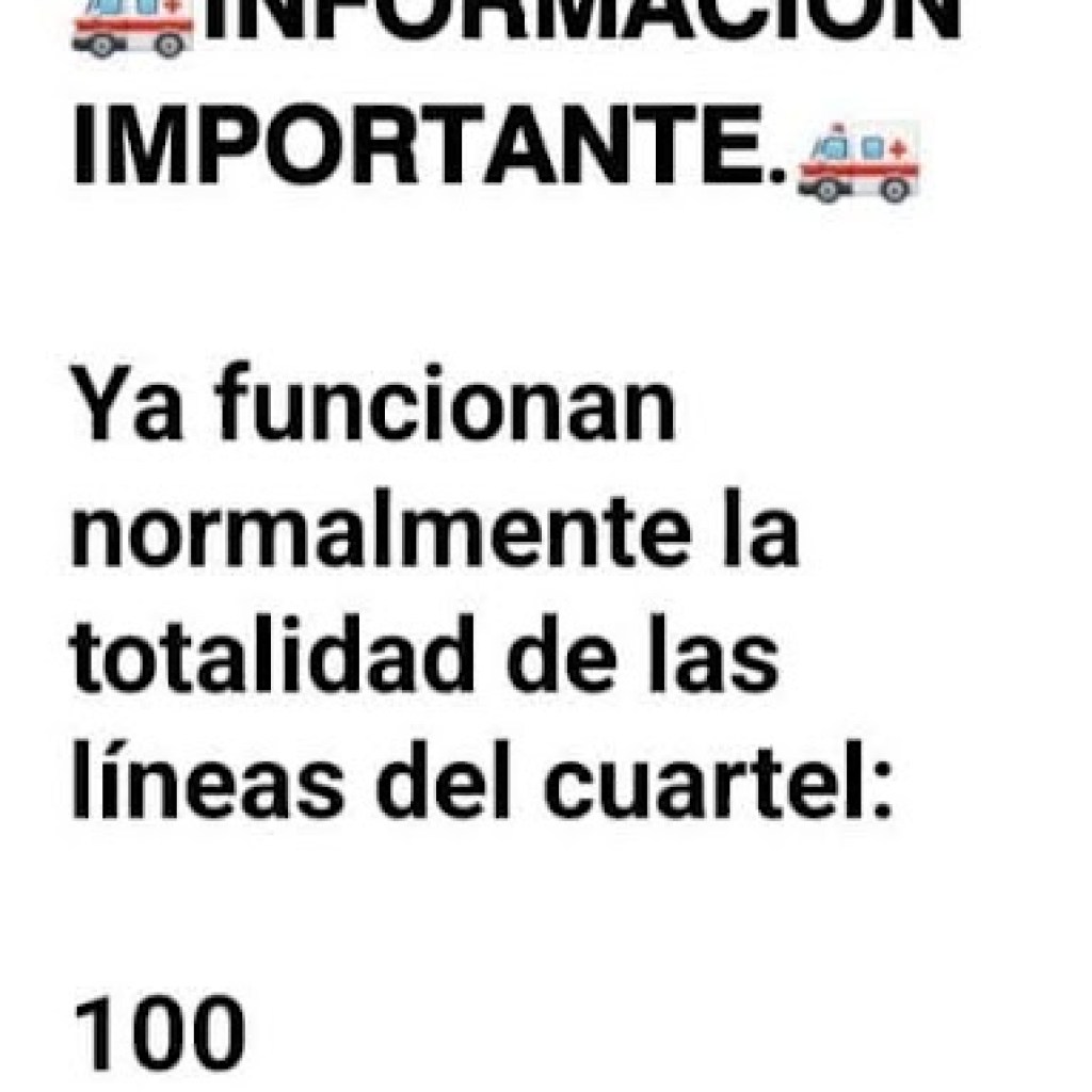 BOMBEROS: YA FUNCIONAN TODAS LAS LÍNEAS BOMBEROS: YA FUNCIONAN TODAS LAS LÍNEAS