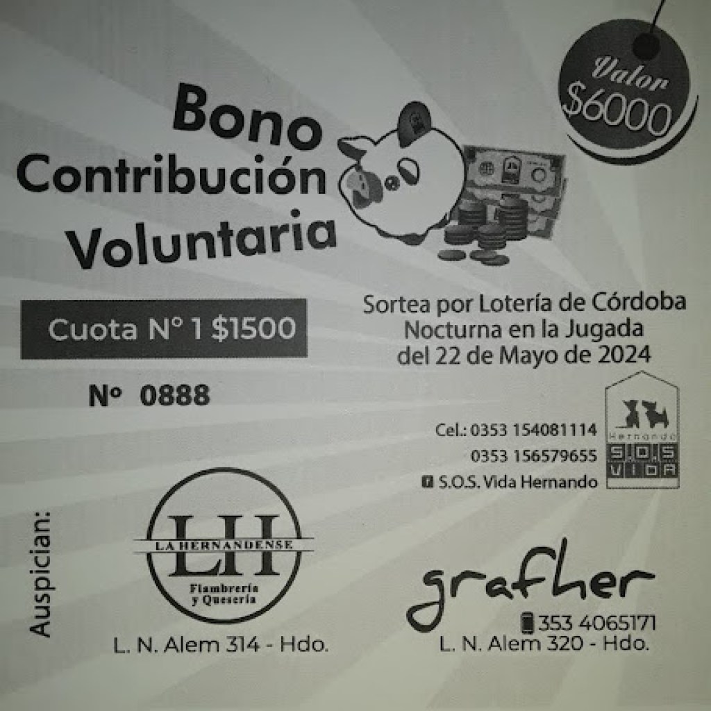 SORTEÓ EL BONO CONTRIBUCIÓN DE SOS VIDA SORTEÓ EL BONO CONTRIBUCIÓN DE SOS VIDA