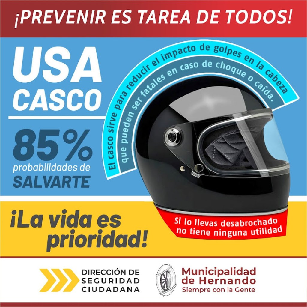 PREVENIR ES TAREA DE TODOS! USÁ CASCO! PREVENIR ES TAREA DE TODOS! USÁ CASCO!