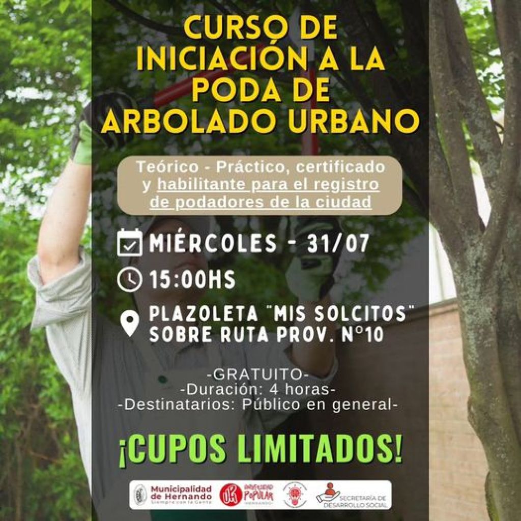 CURSO DE INICIACION A LA PODA DE ARBOLADO URBANO CURSO DE INICIACION A LA PODA DE ARBOLADO URBANO