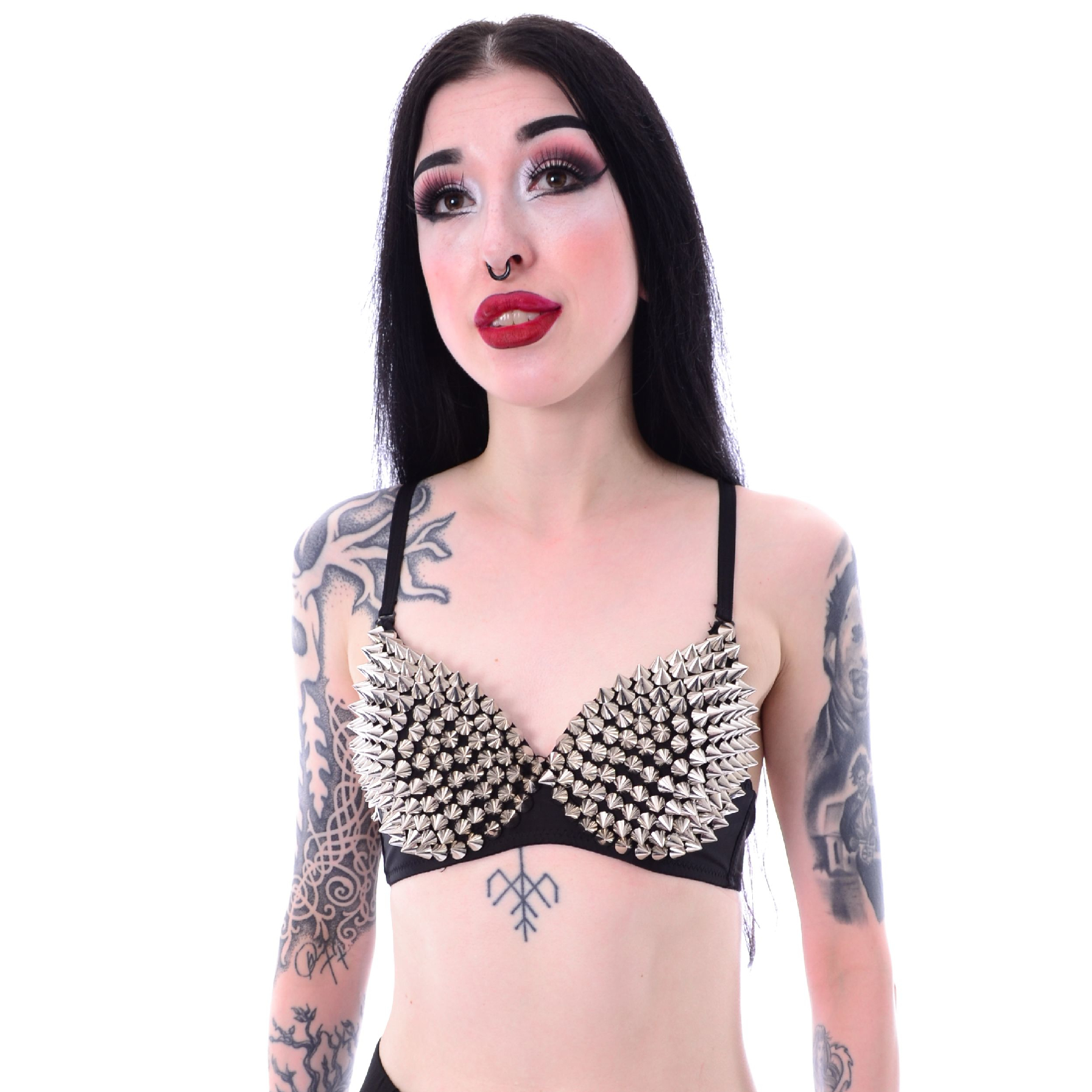 CONE STUD BRA – BLACK