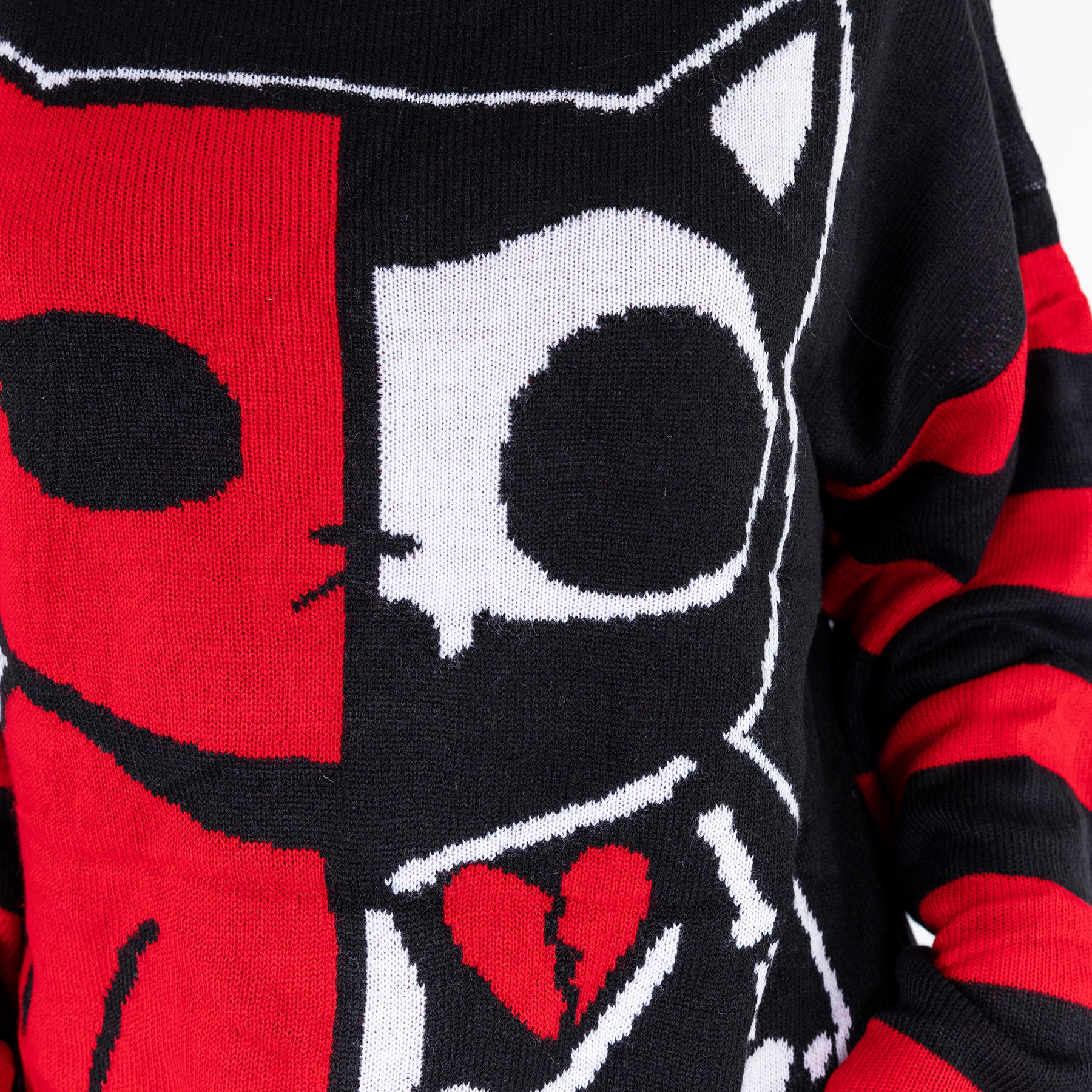 HALF DEAD CAT JUMPER – BLACK/RED