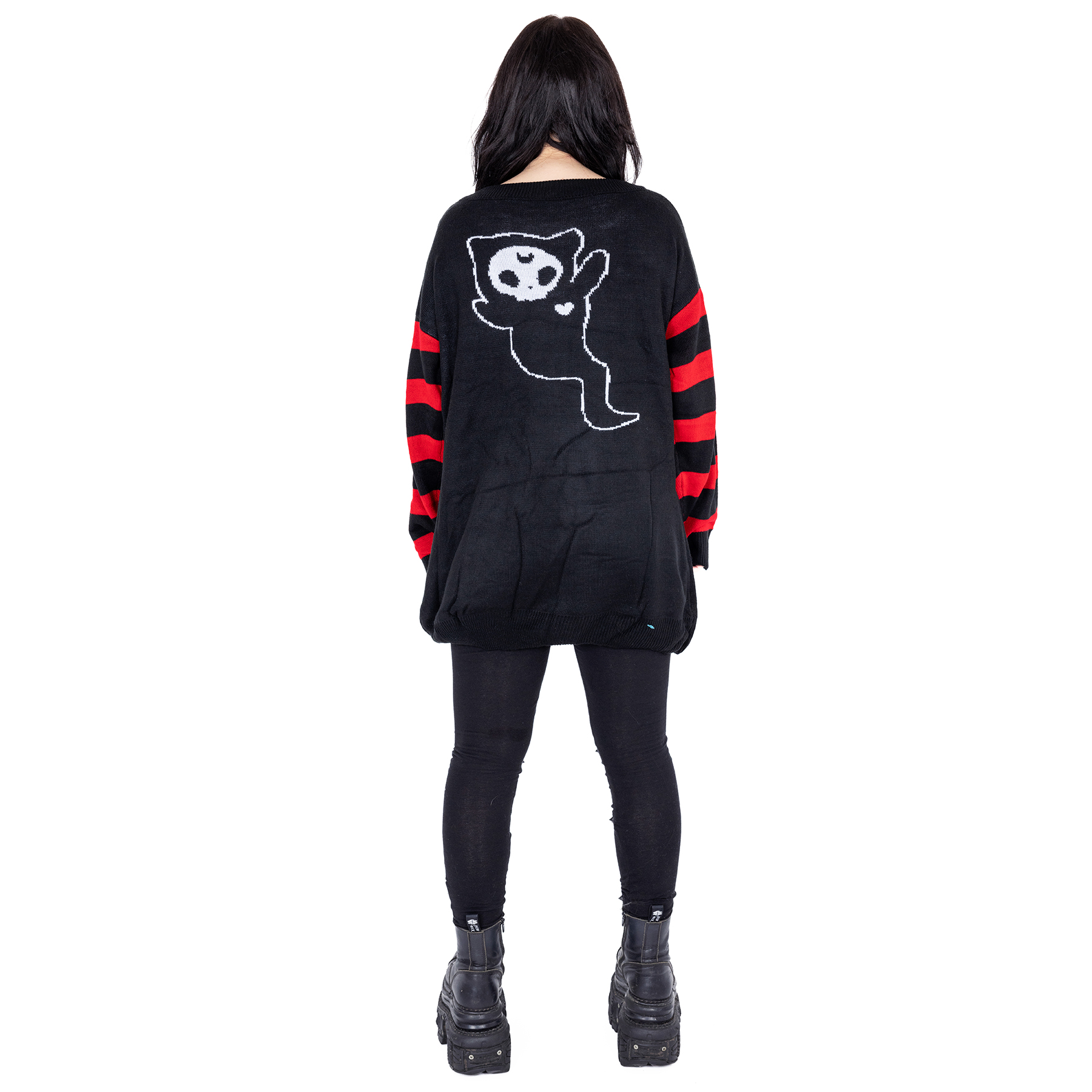 HALF DEAD CAT JUMPER – BLACK/RED