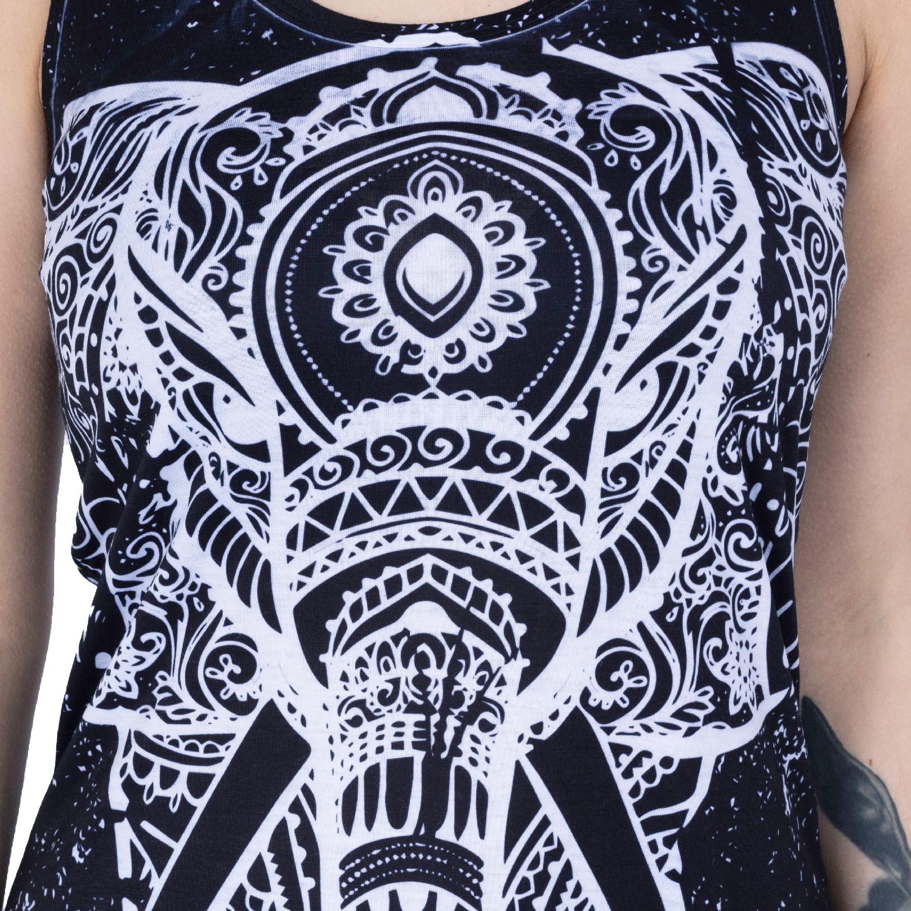 SPIRITUAL ELEPHANT LACE PANEL VEST