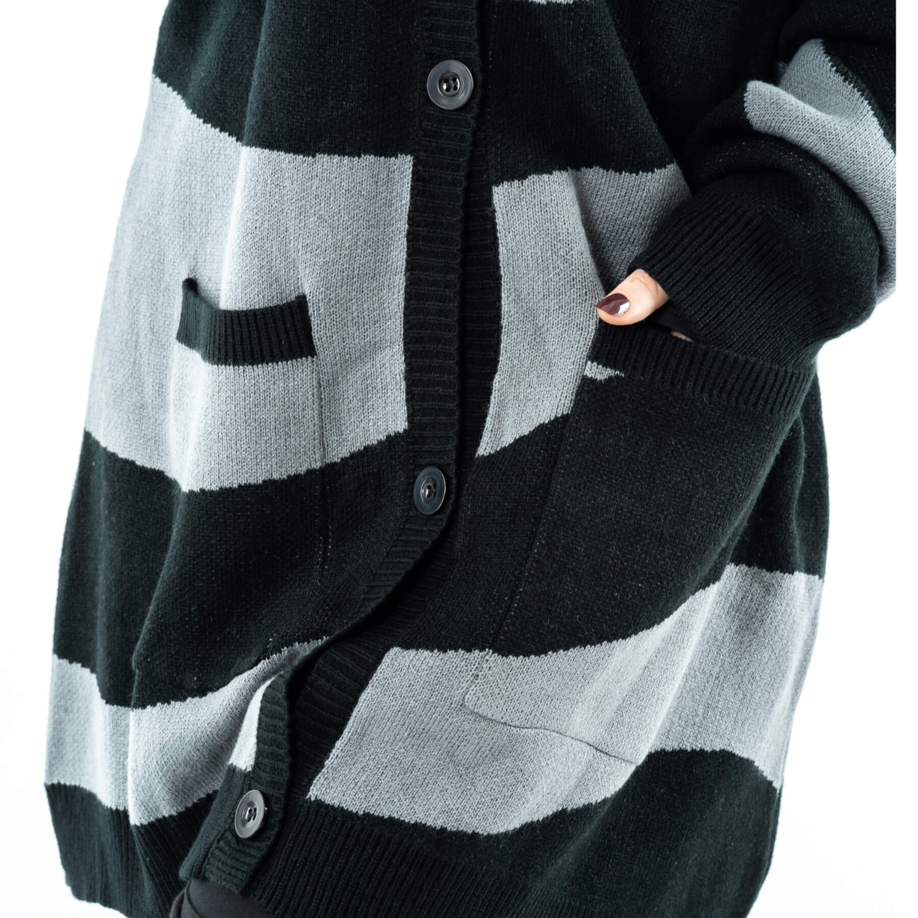 TIDAL CARDIGAN – BLACK/GREY