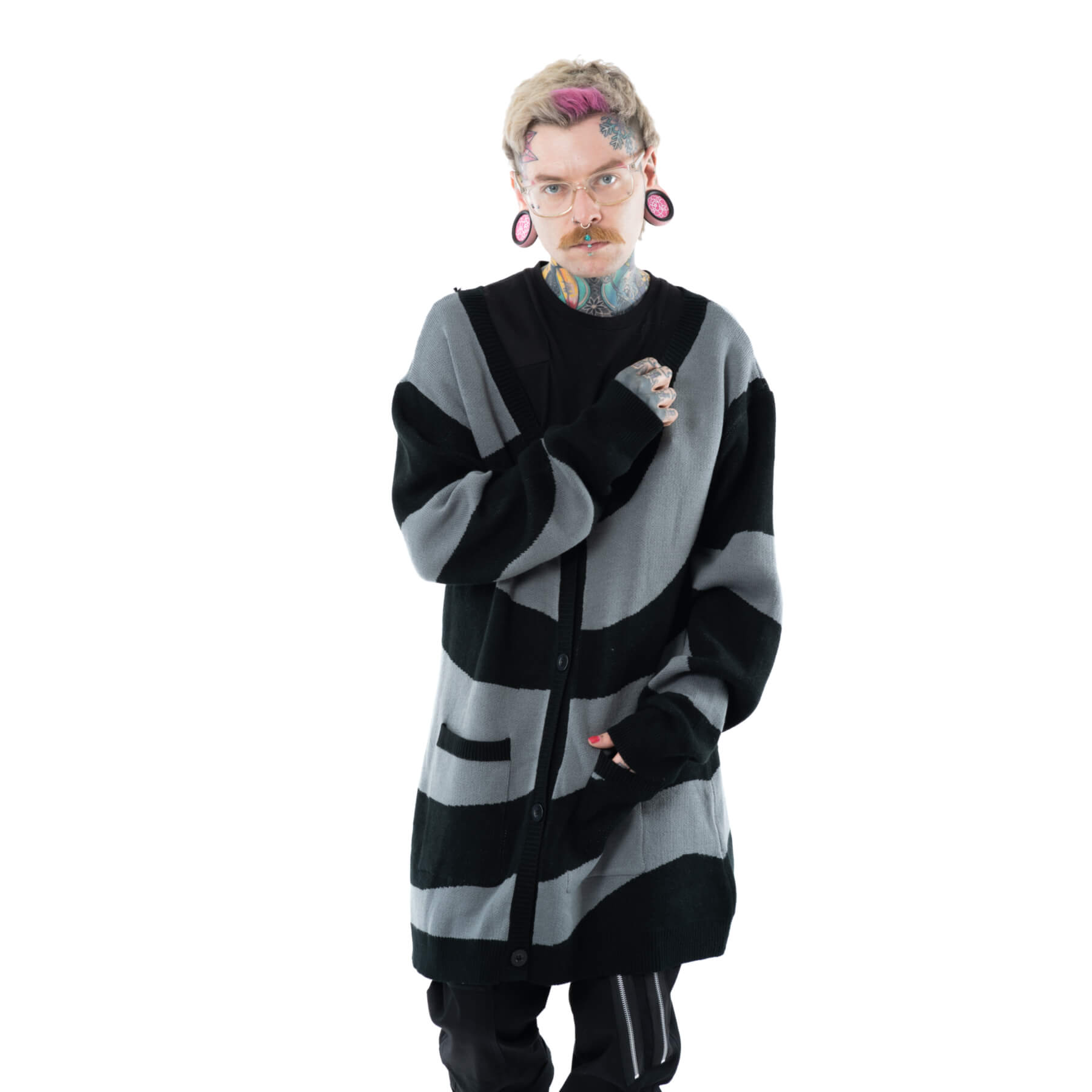 TIDAL CARDIGAN – BLACK/GREY