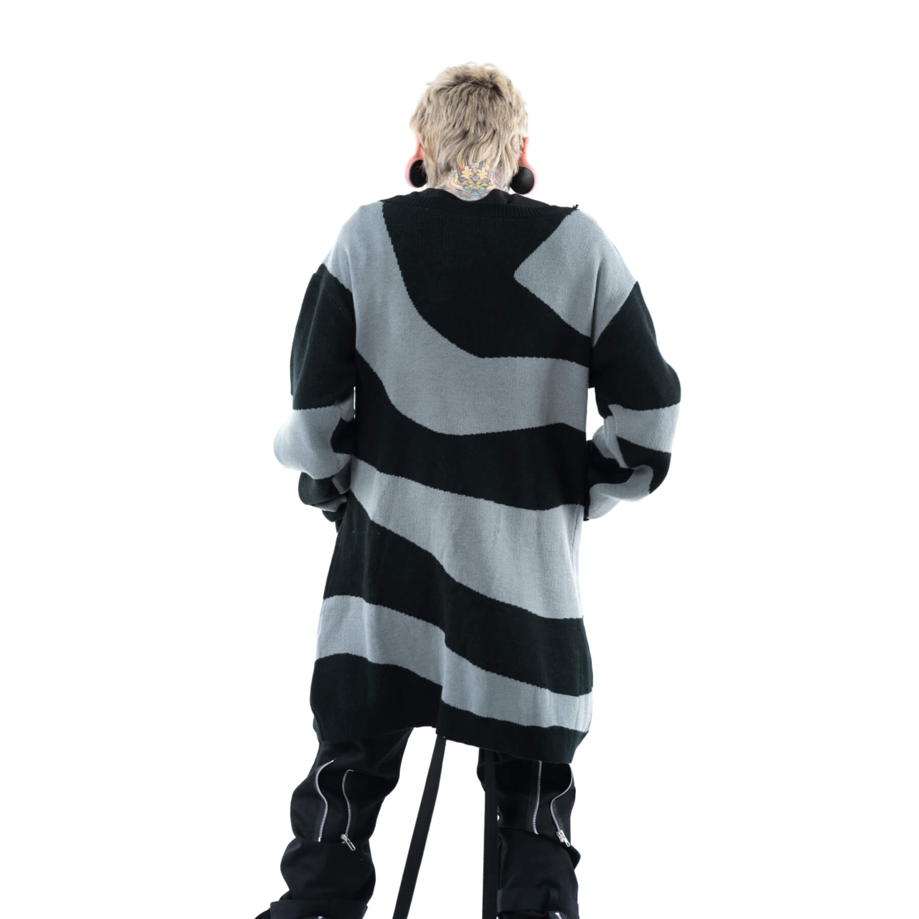 TIDAL CARDIGAN – BLACK/GREY