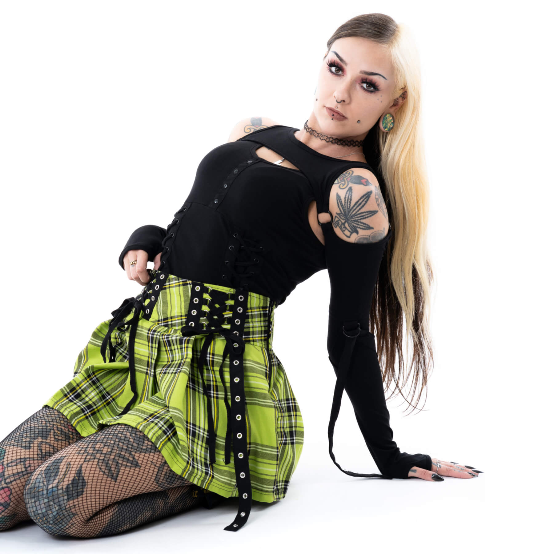DIAZ SKIRT – GREEN CHECK