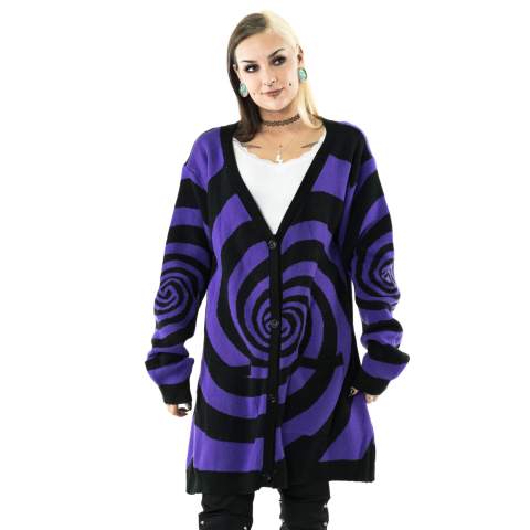 HYPNO CARDIGAN – BLACK/PURPLE HYPNO CARDIGAN – BLACK/PURPLE