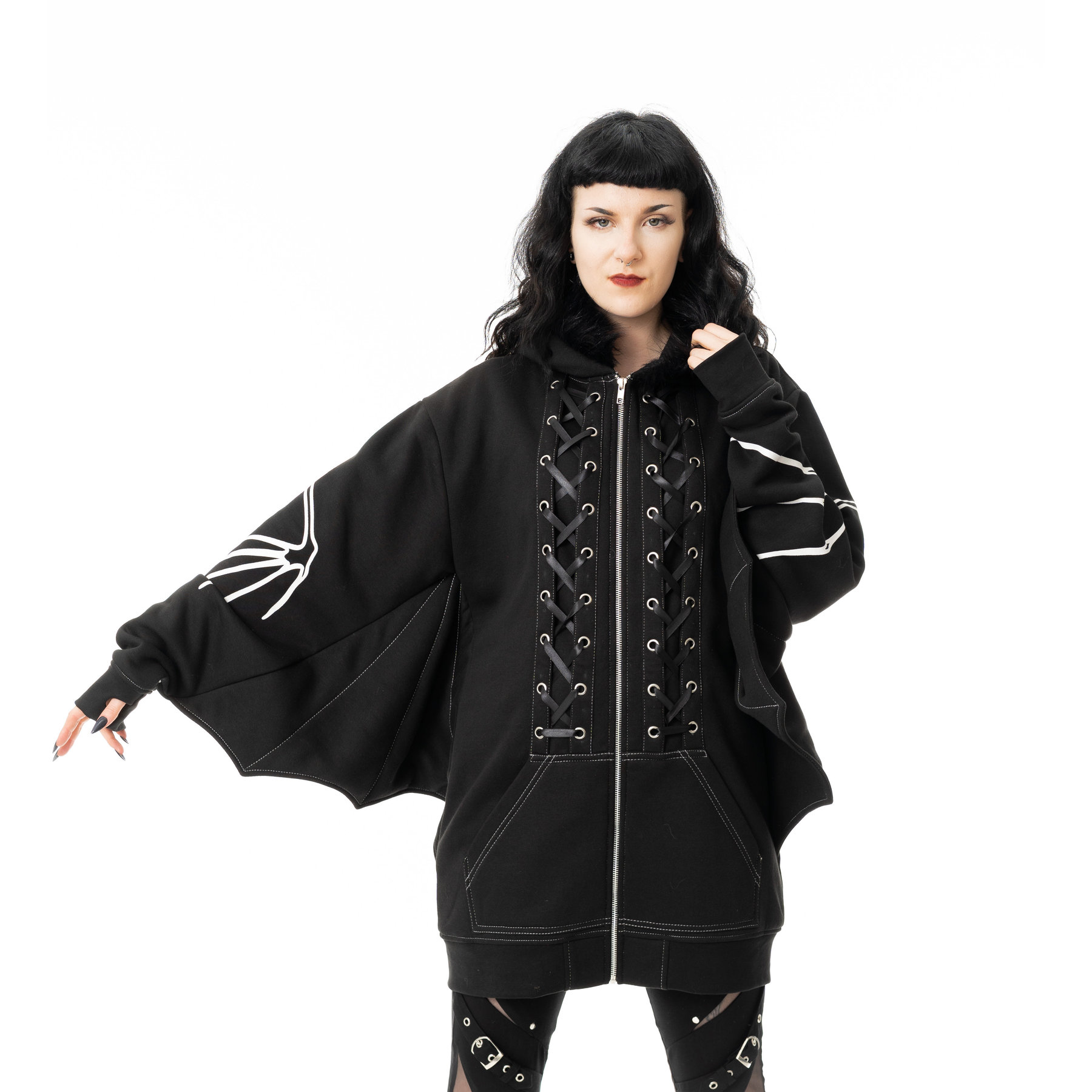 ANATOMY BAT HOOD – BLACK