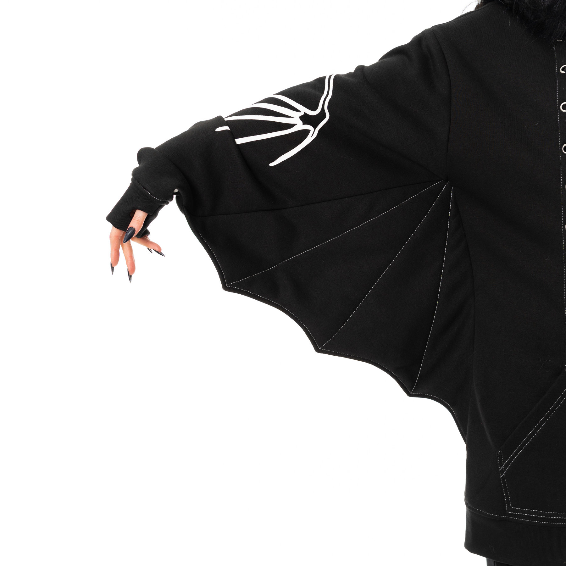 ANATOMY BAT HOOD – BLACK