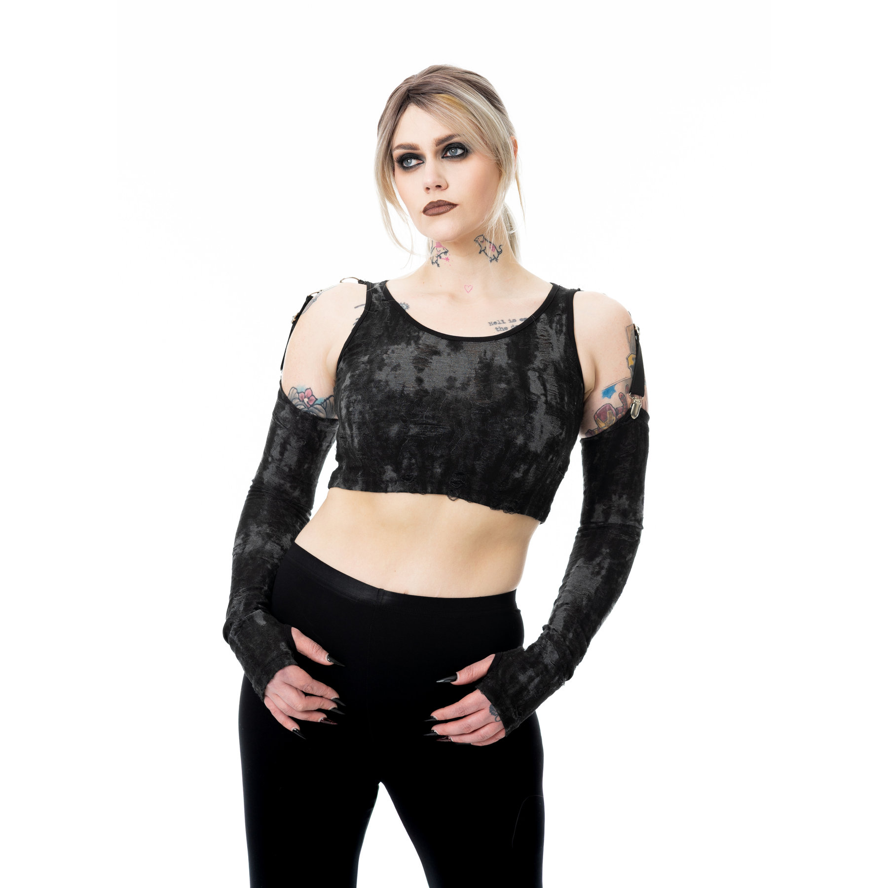SIGNE TOP – BLACK/GREY