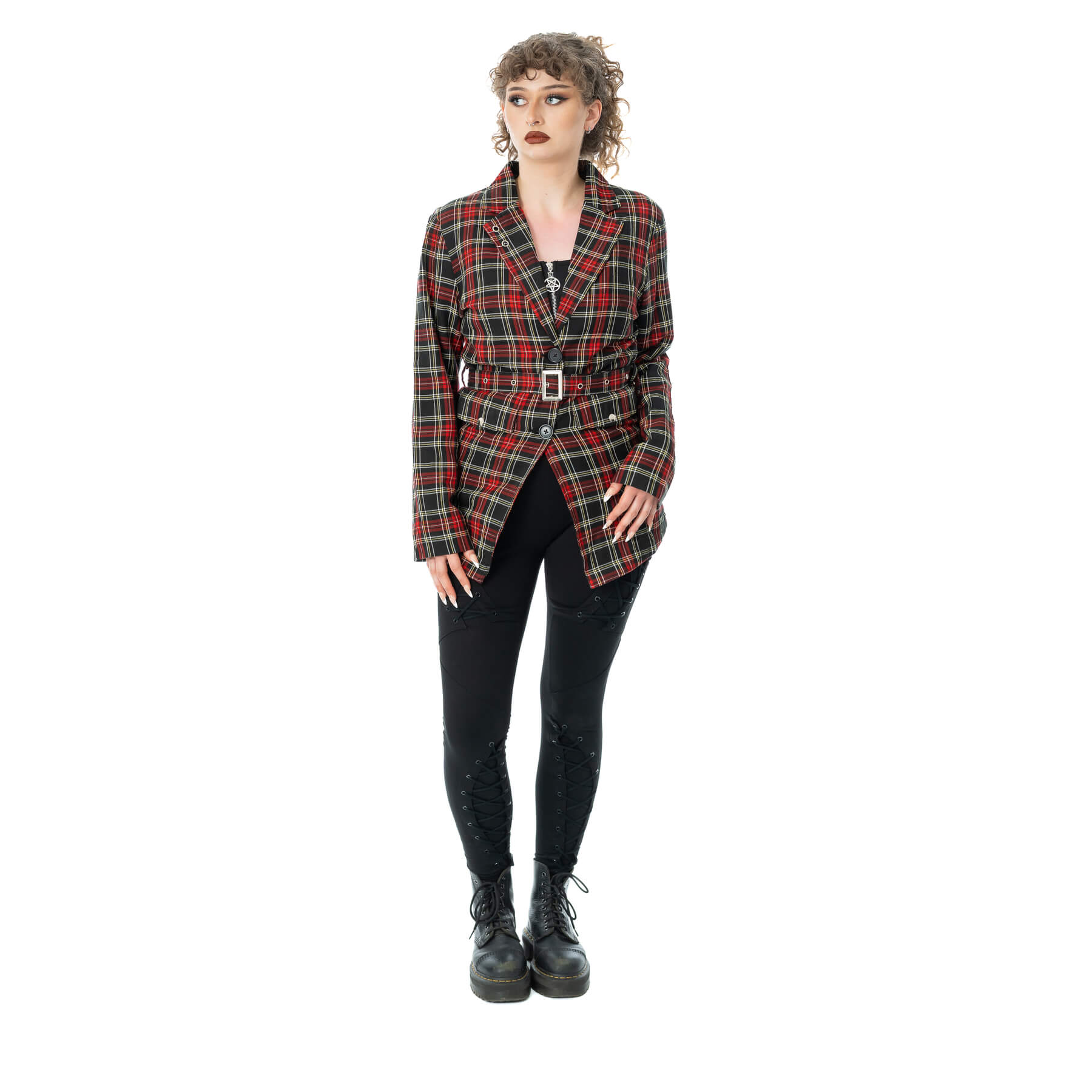 MACABRE BLAZER JACKET – BLACK CHECK
