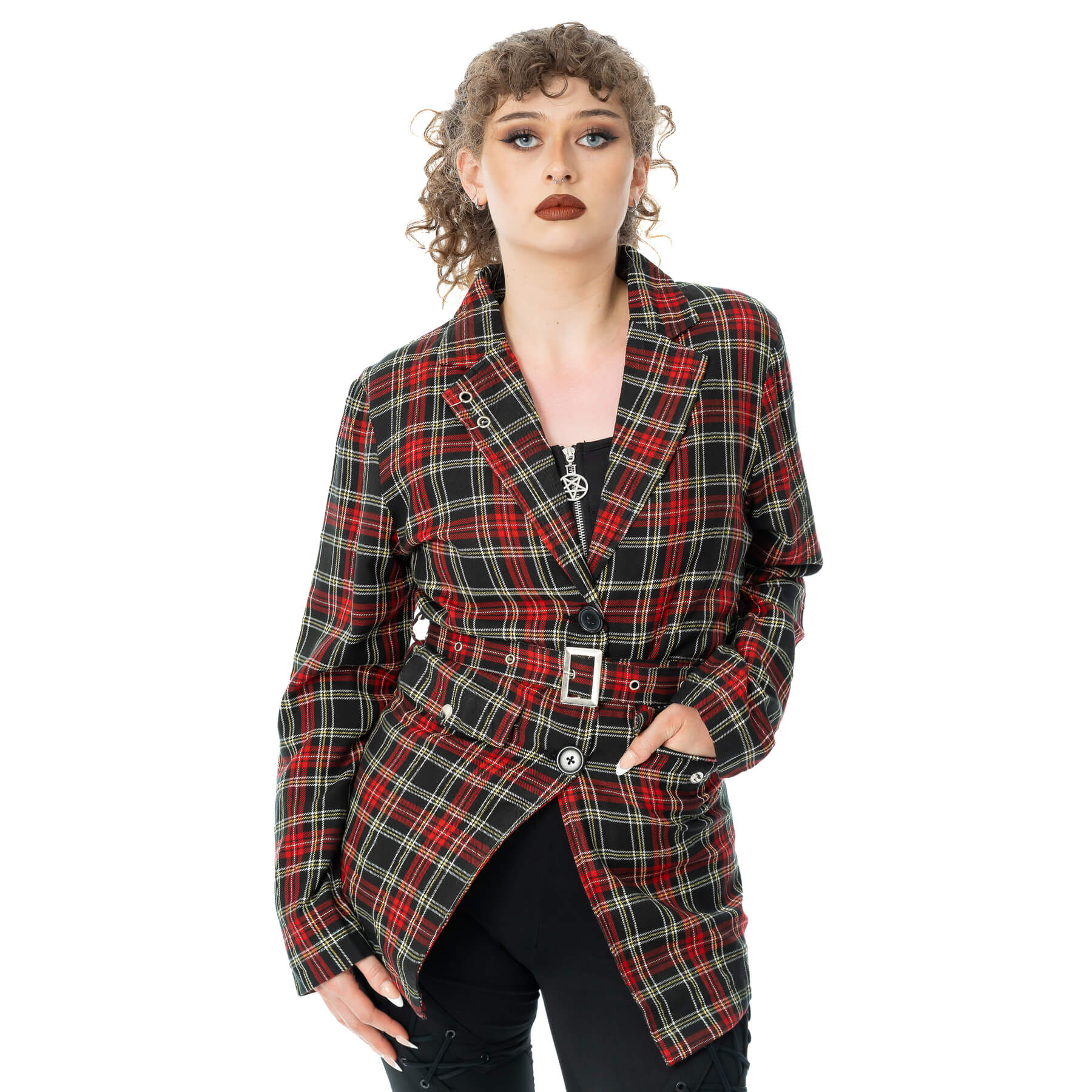 MACABRE BLAZER JACKET – BLACK CHECK