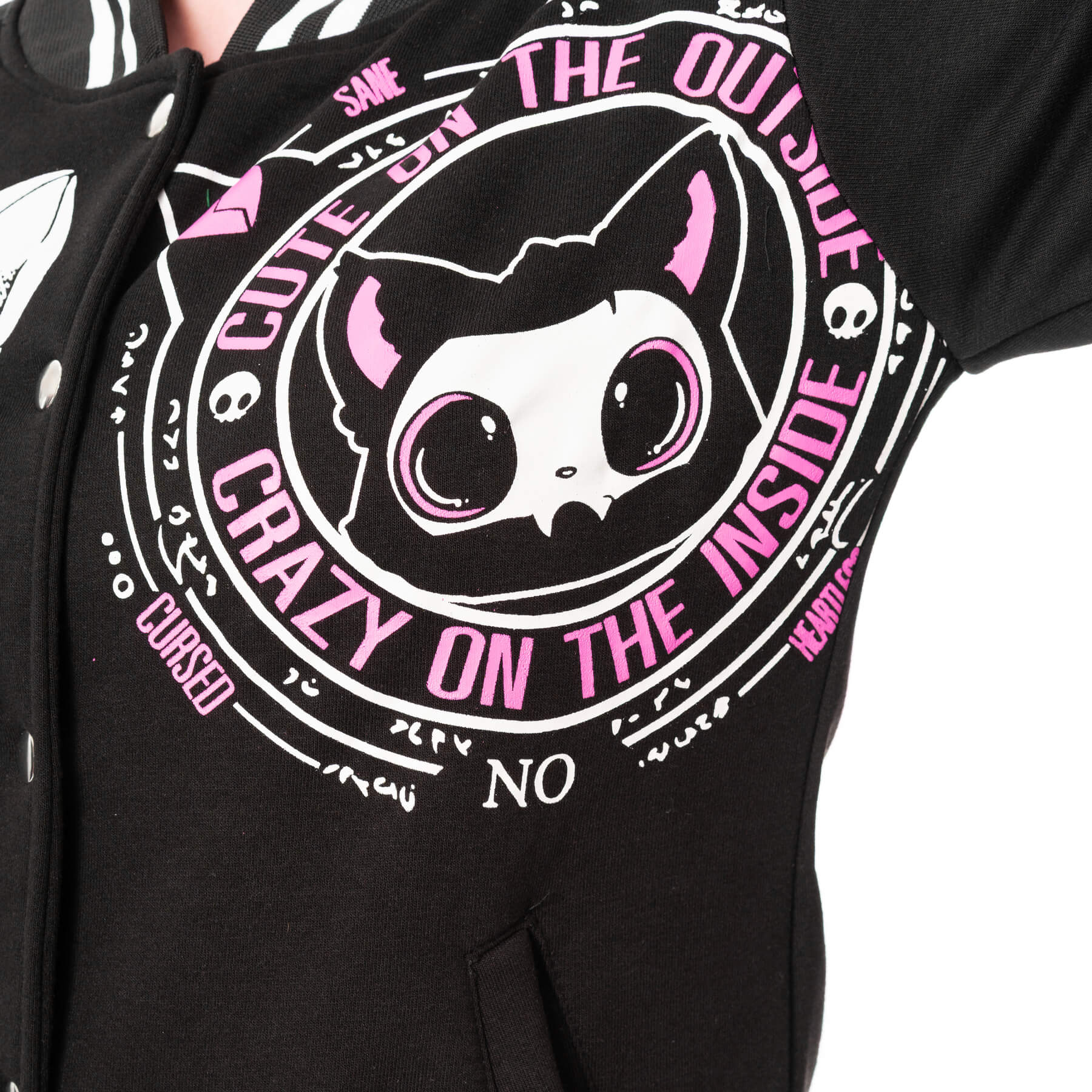 CRAZY ON THE INSIDE VARSITY JACKET – BLACK