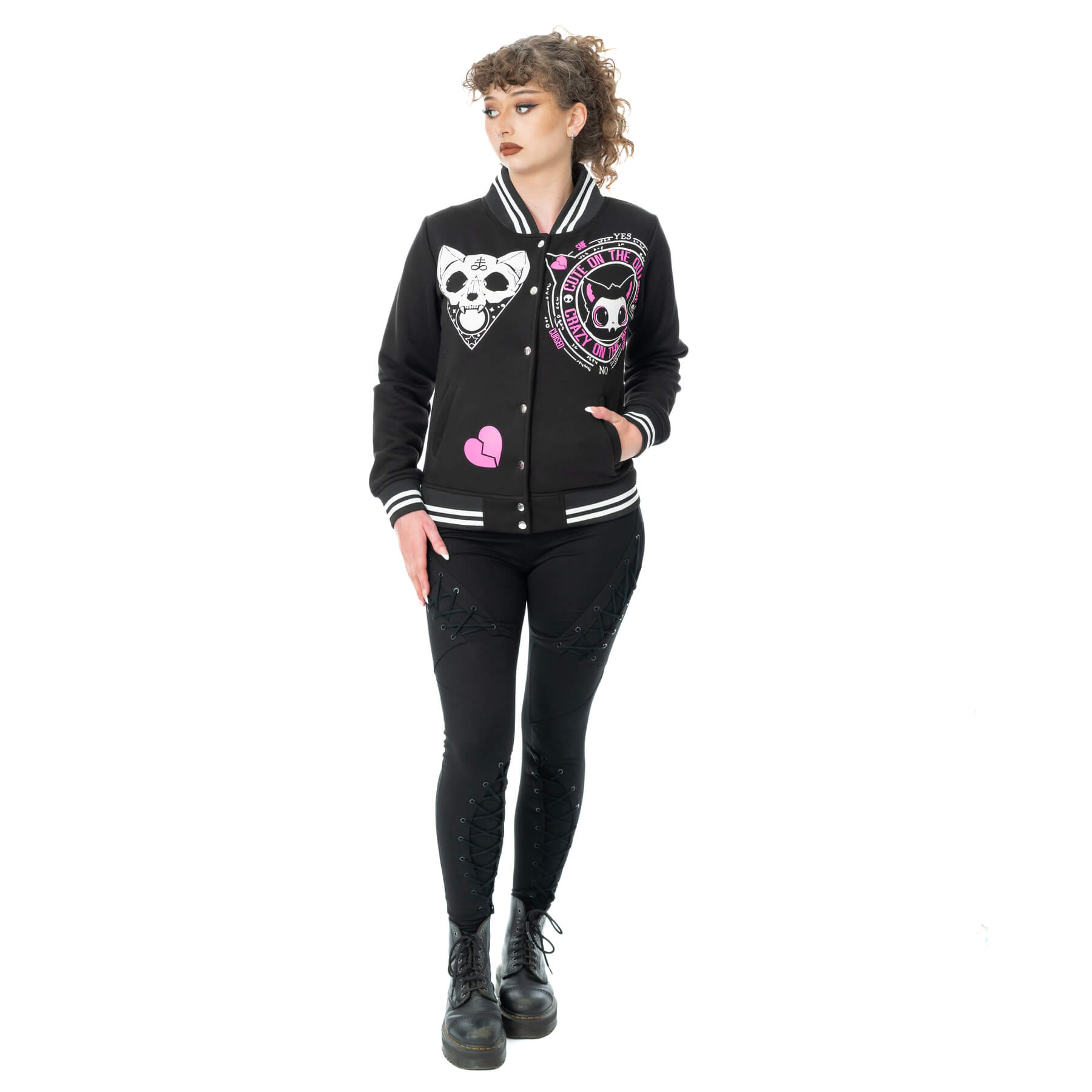 CRAZY ON THE INSIDE VARSITY JACKET – BLACK
