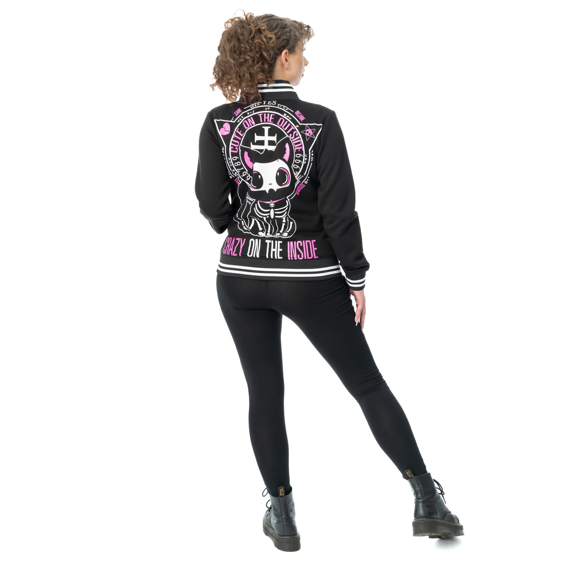 CRAZY ON THE INSIDE VARSITY JACKET – BLACK