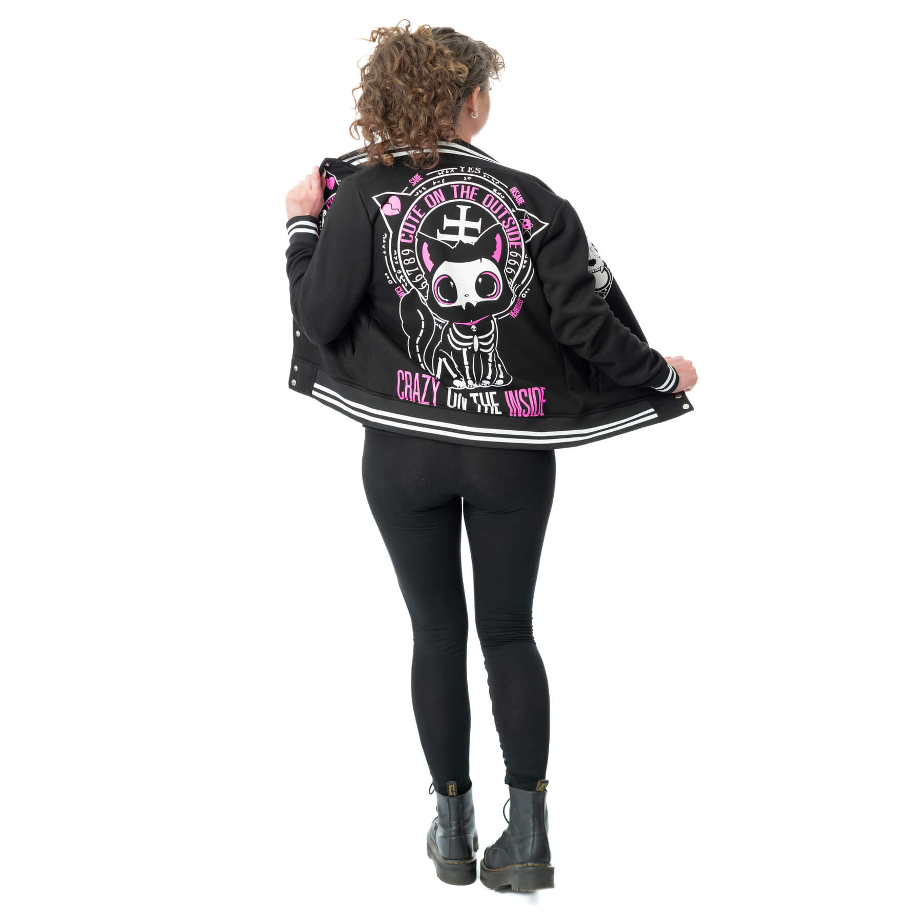 CRAZY ON THE INSIDE VARSITY JACKET – BLACK