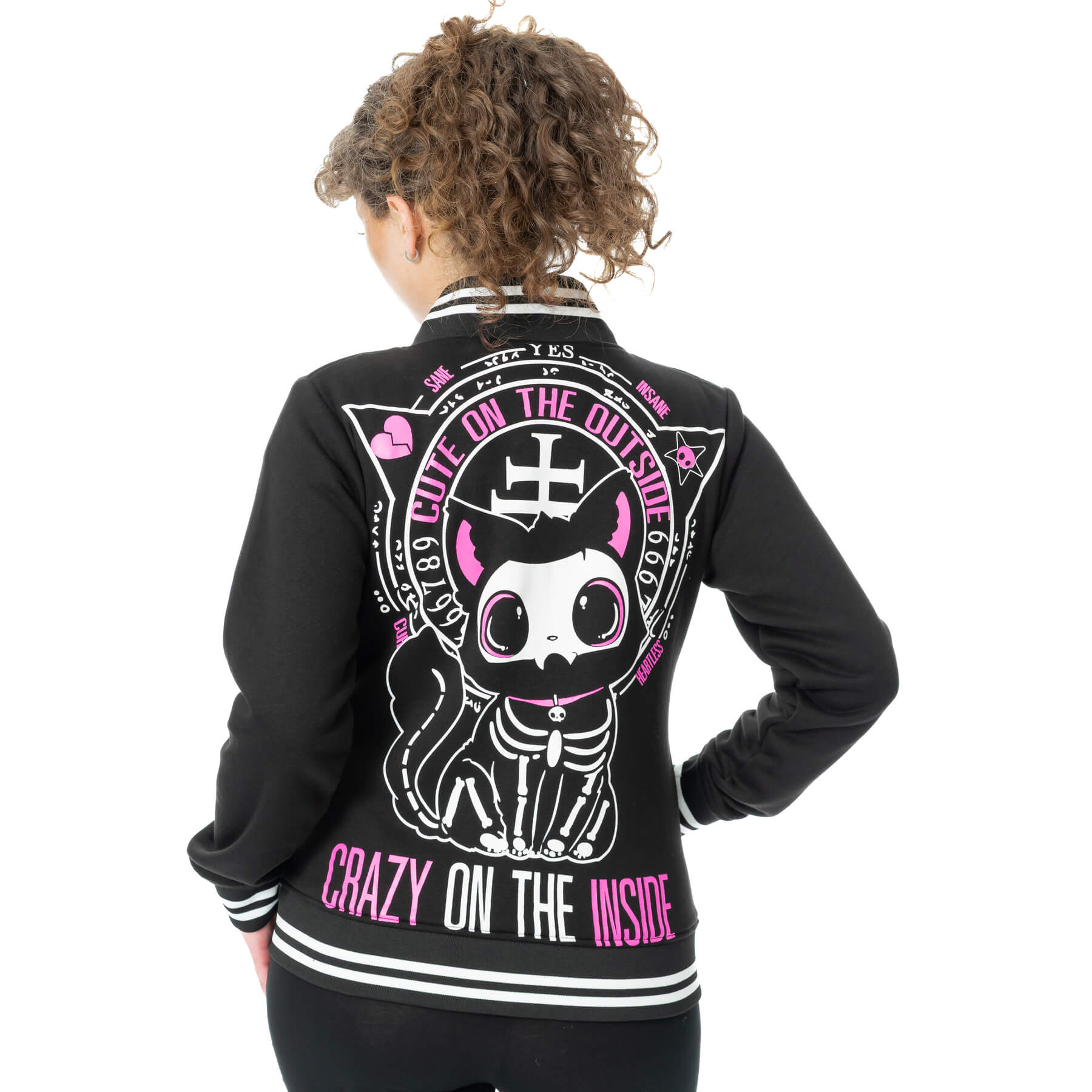 CRAZY ON THE INSIDE VARSITY JACKET – BLACK