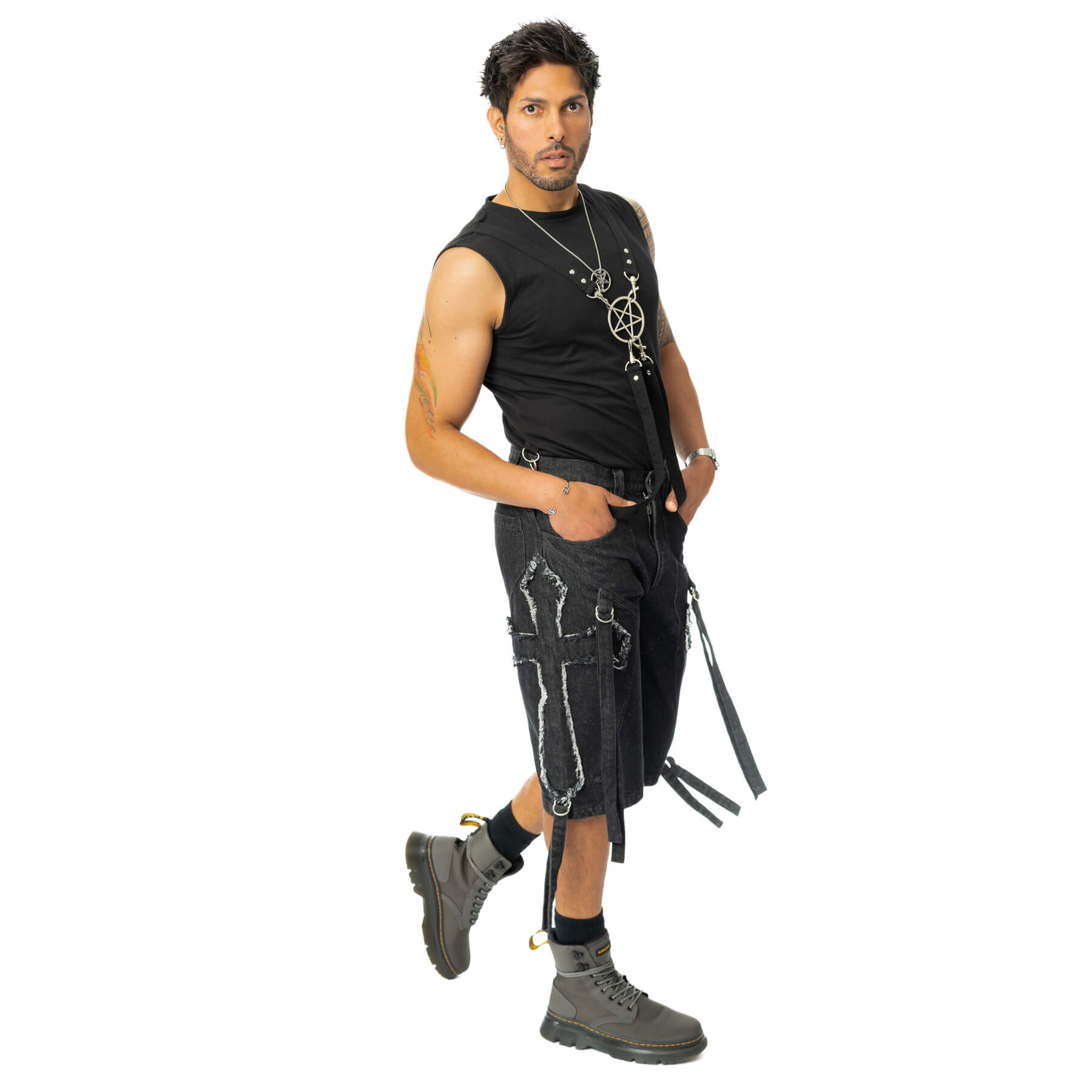 CRUX NOCTIS SHORTS – BLACK STONEWASH