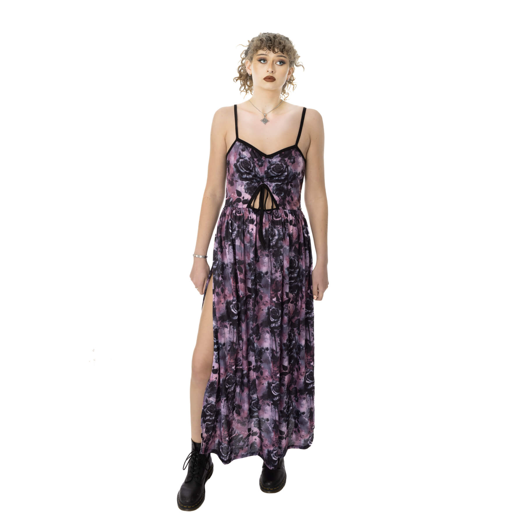 GRAVEYARD BLOOM DRESS – PINK/BLACK