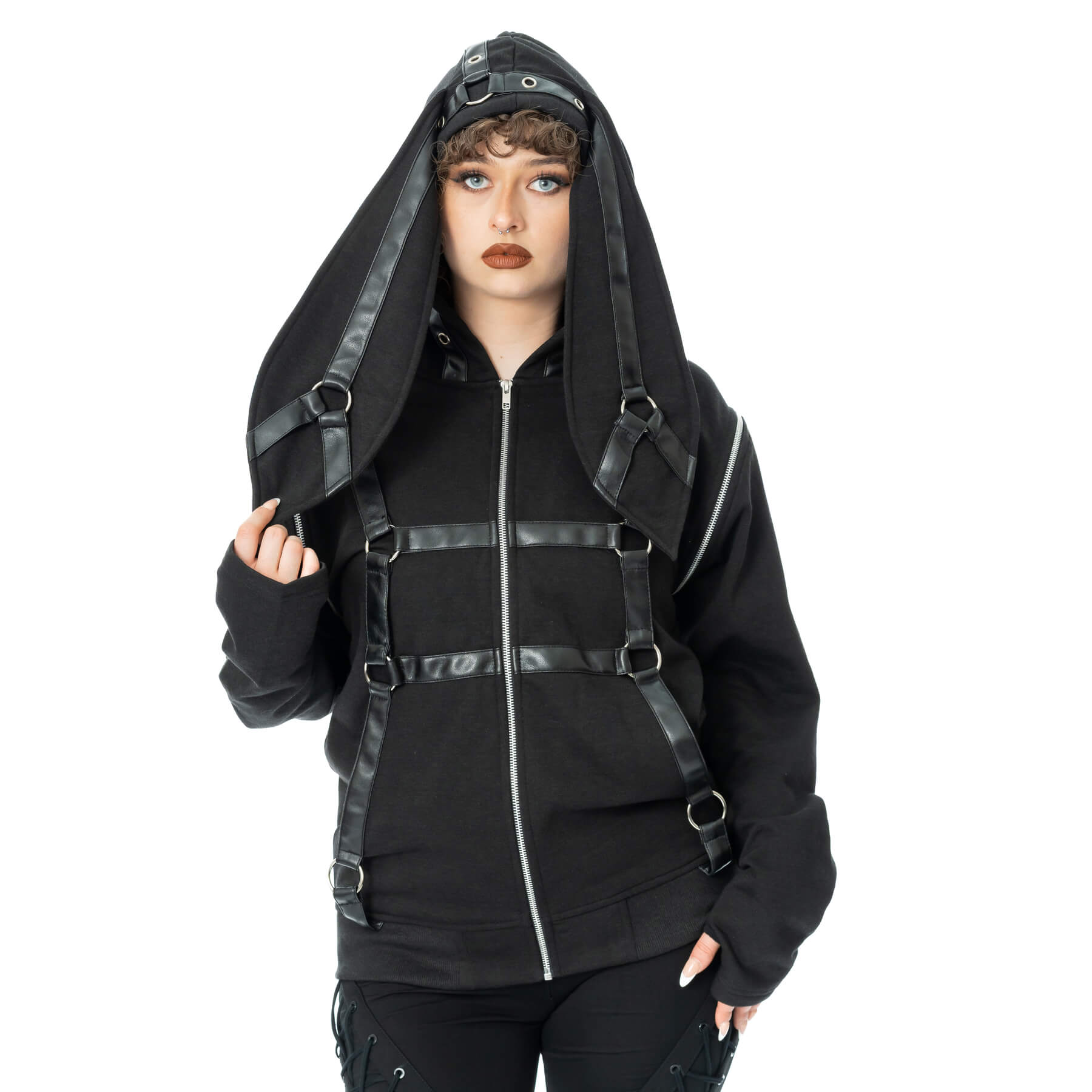 GRIM BUNNY HOOD – BLACK