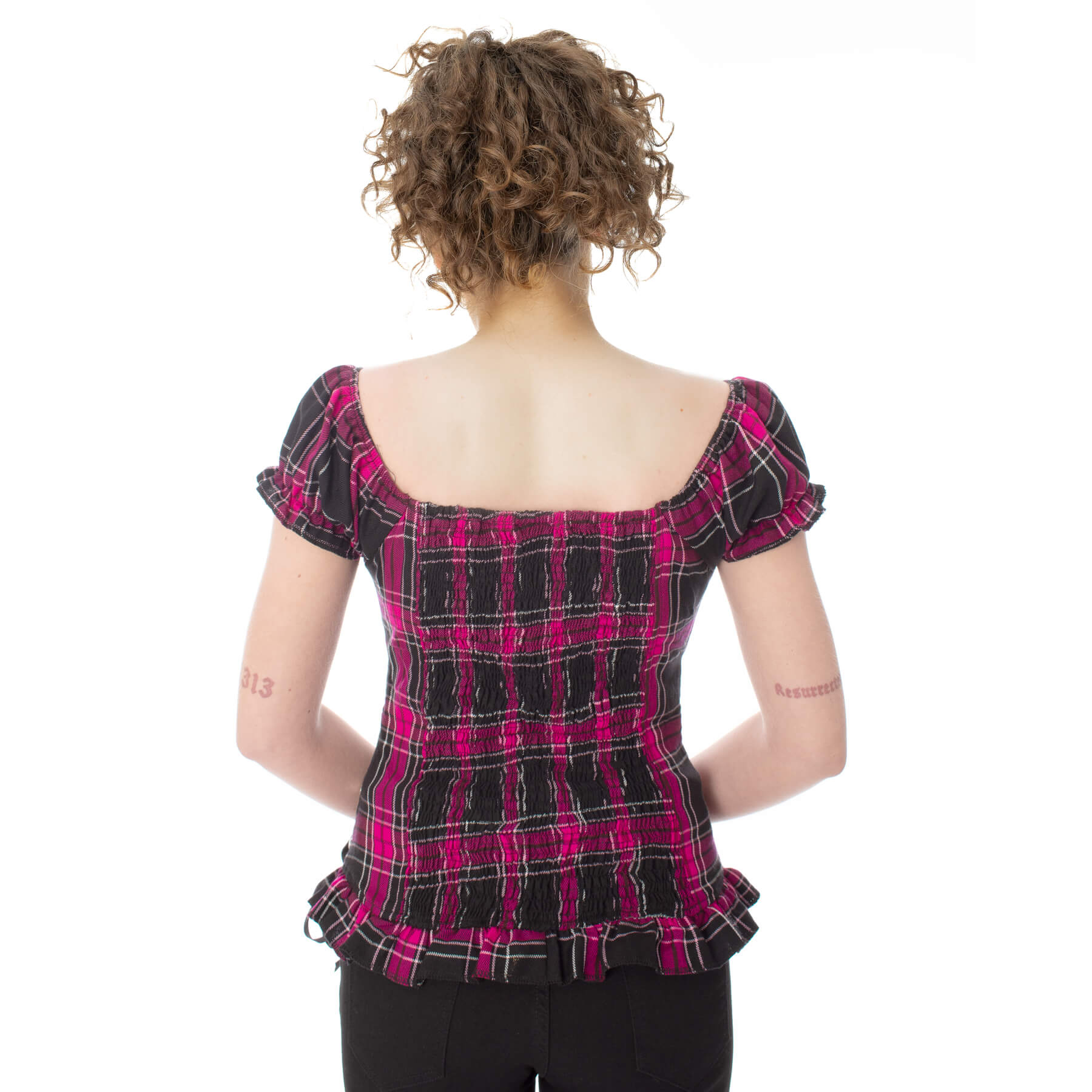 HEMLOCK TOP – DARK PINK CHECK