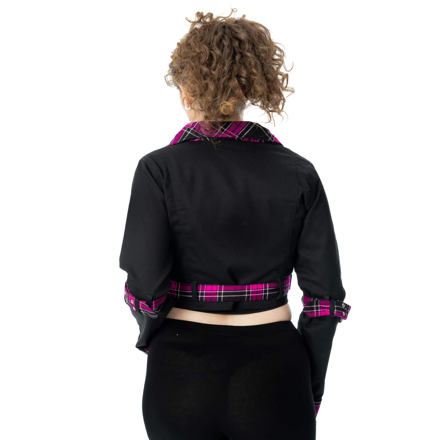 HEXBOURNE JACKET – BLACK/DARK PINK CHECK