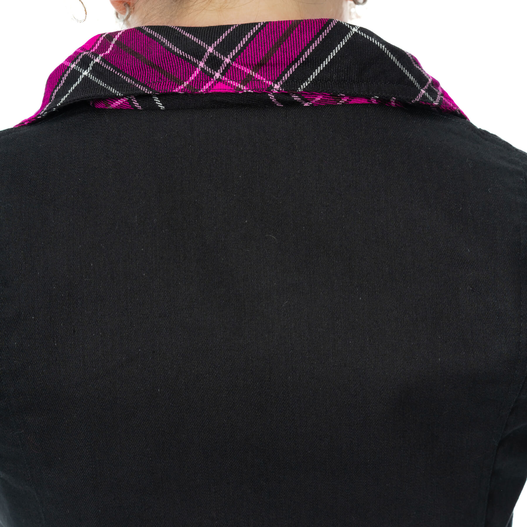 HEXBOURNE JACKET – BLACK/DARK PINK CHECK