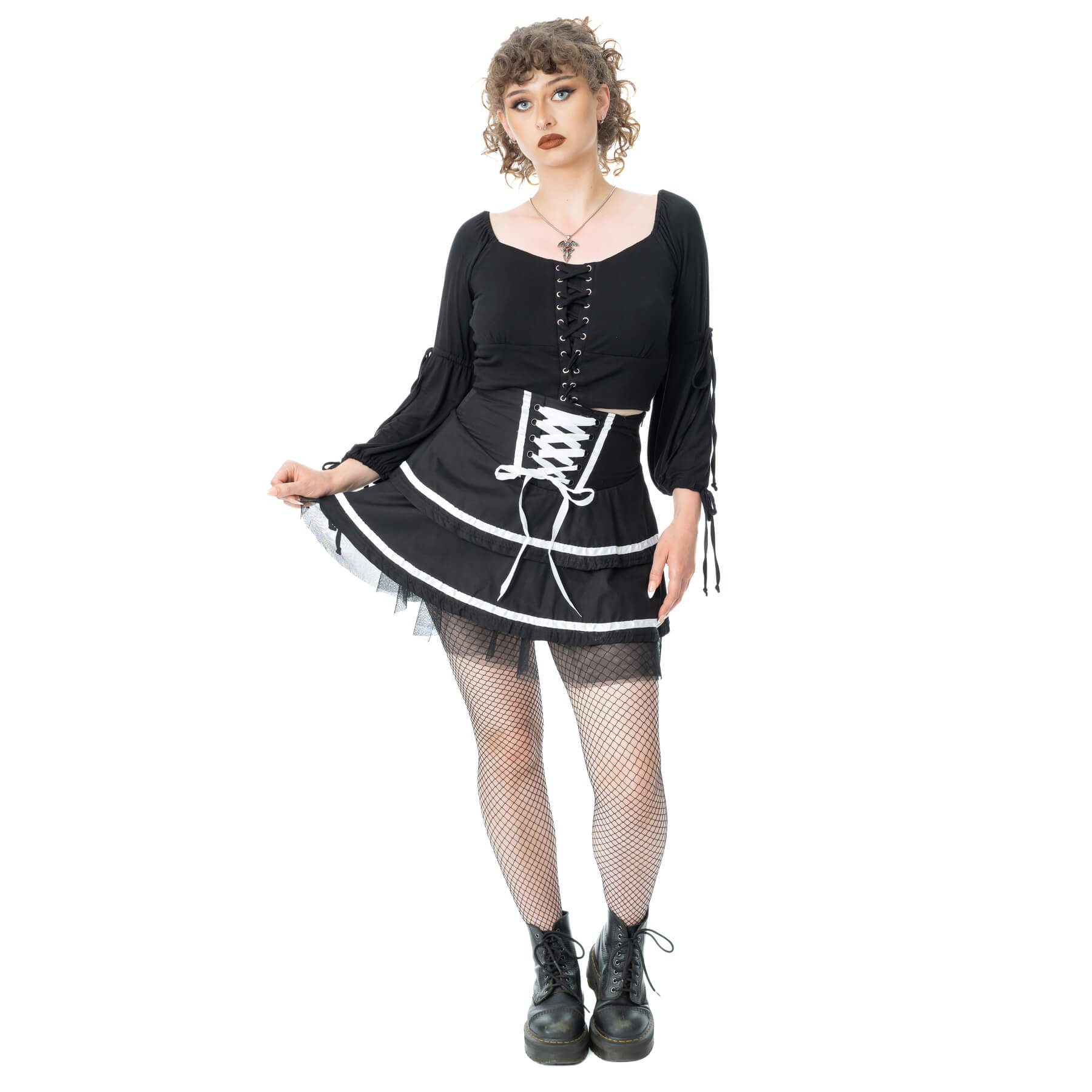 PHANTOM WALTZ SKIRT – BLACK/WHITE
