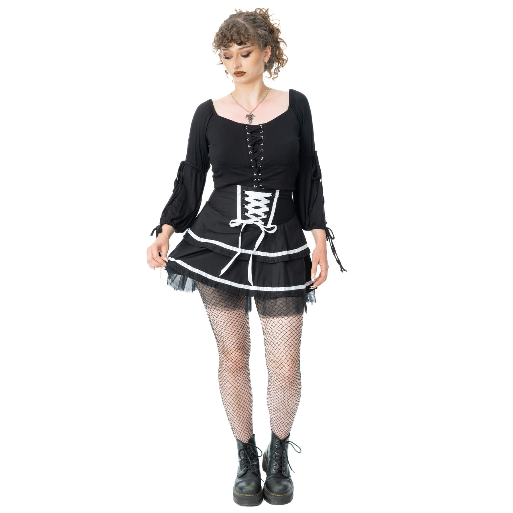 PHANTOM WALTZ SKIRT – BLACK/WHITE