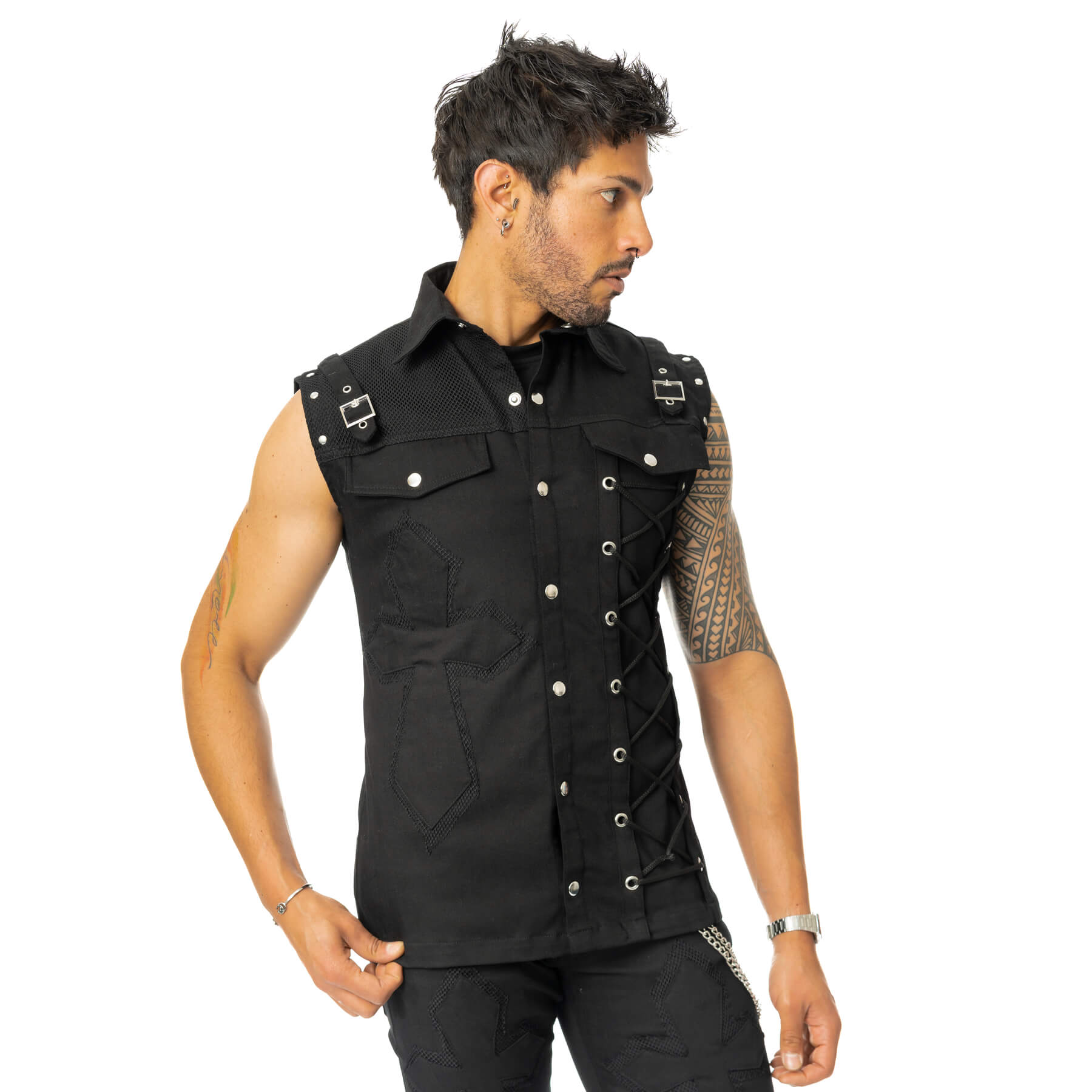 SANCTIFIED SINS VEST – BLACK