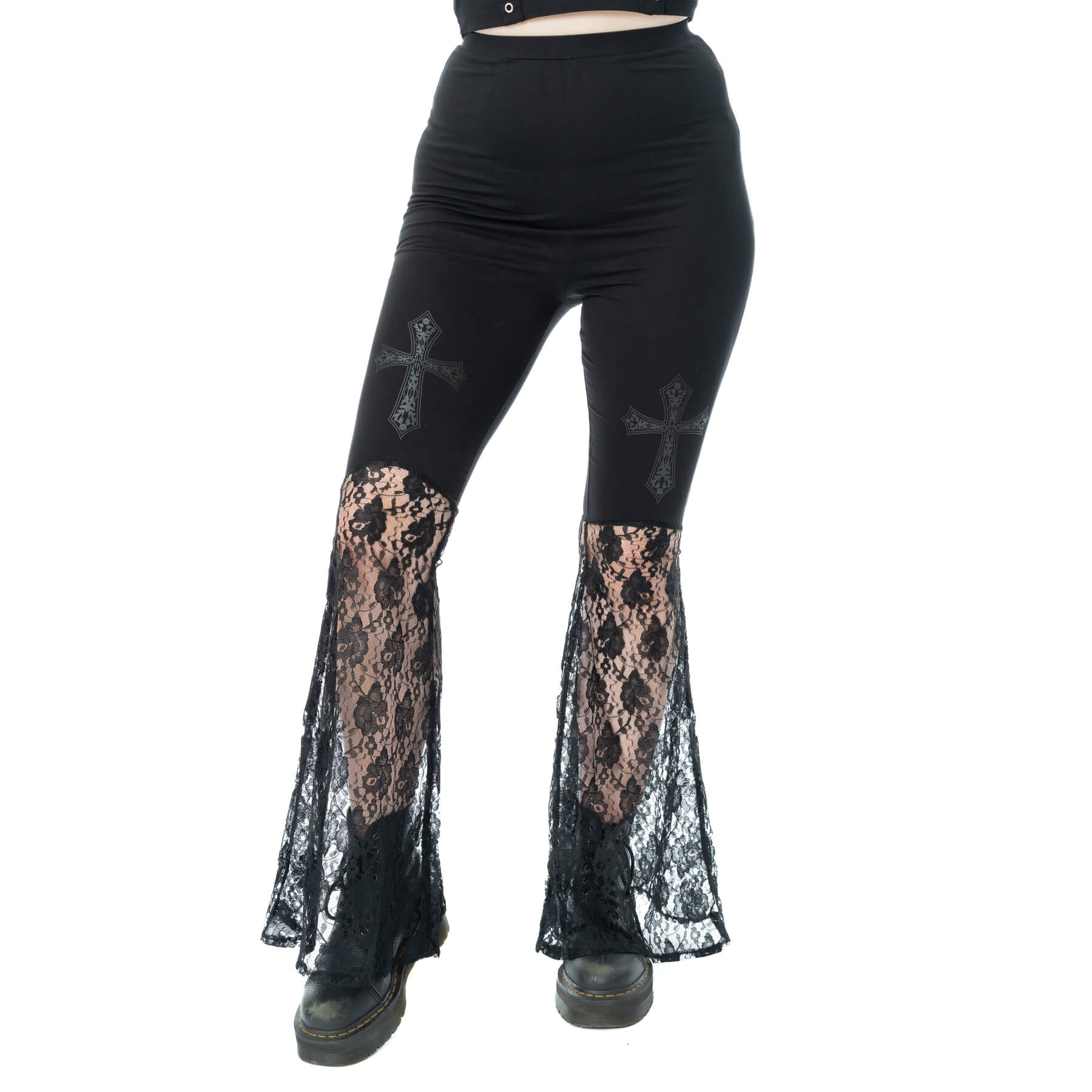 WIDOWS VEIL FLARED PANTS – BLACK