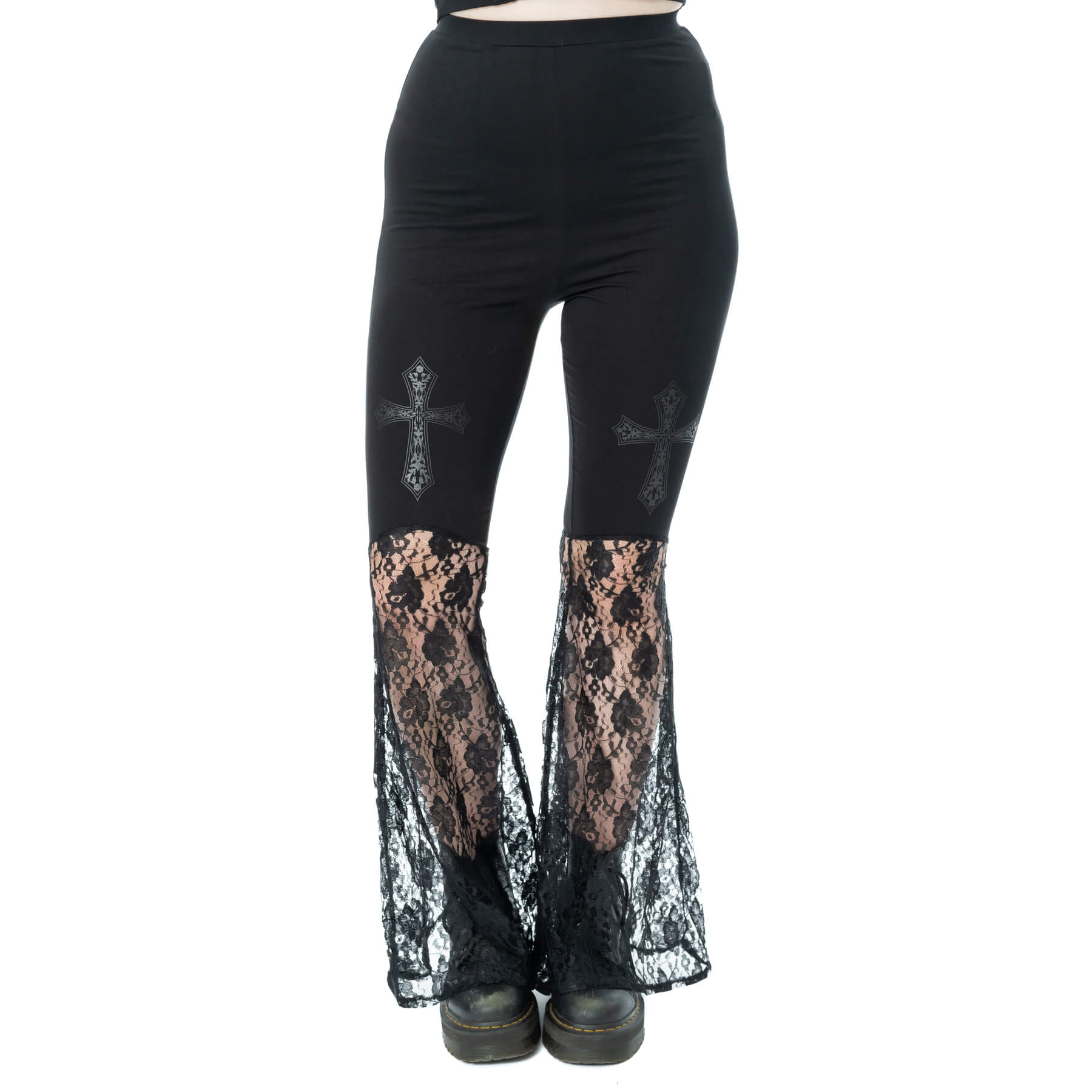 WIDOWS VEIL FLARED PANTS – BLACK