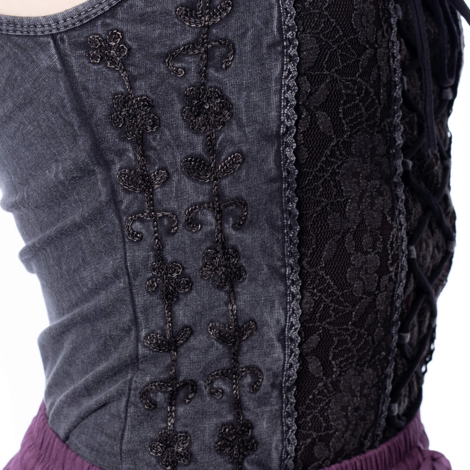 MOSS WHISPER VEST – BLACK STONEWASH
