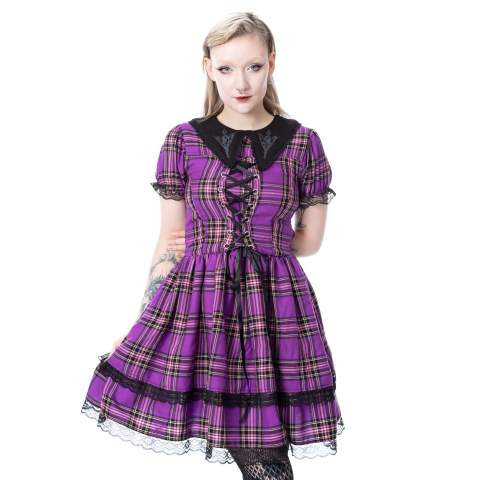 NOIRETTE DRESS – PURPLE/PINK CHECK NOIRETTE DRESS – PURPLE/PINK CHECK