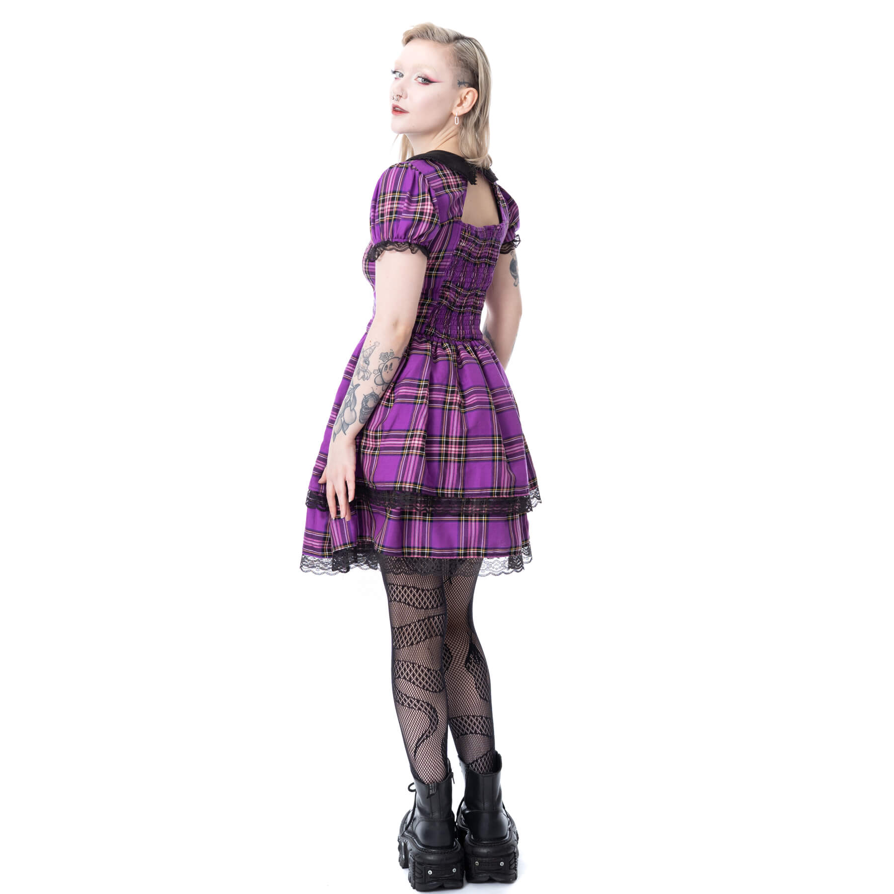 NOIRETTE DRESS – PURPLE/PINK CHECK