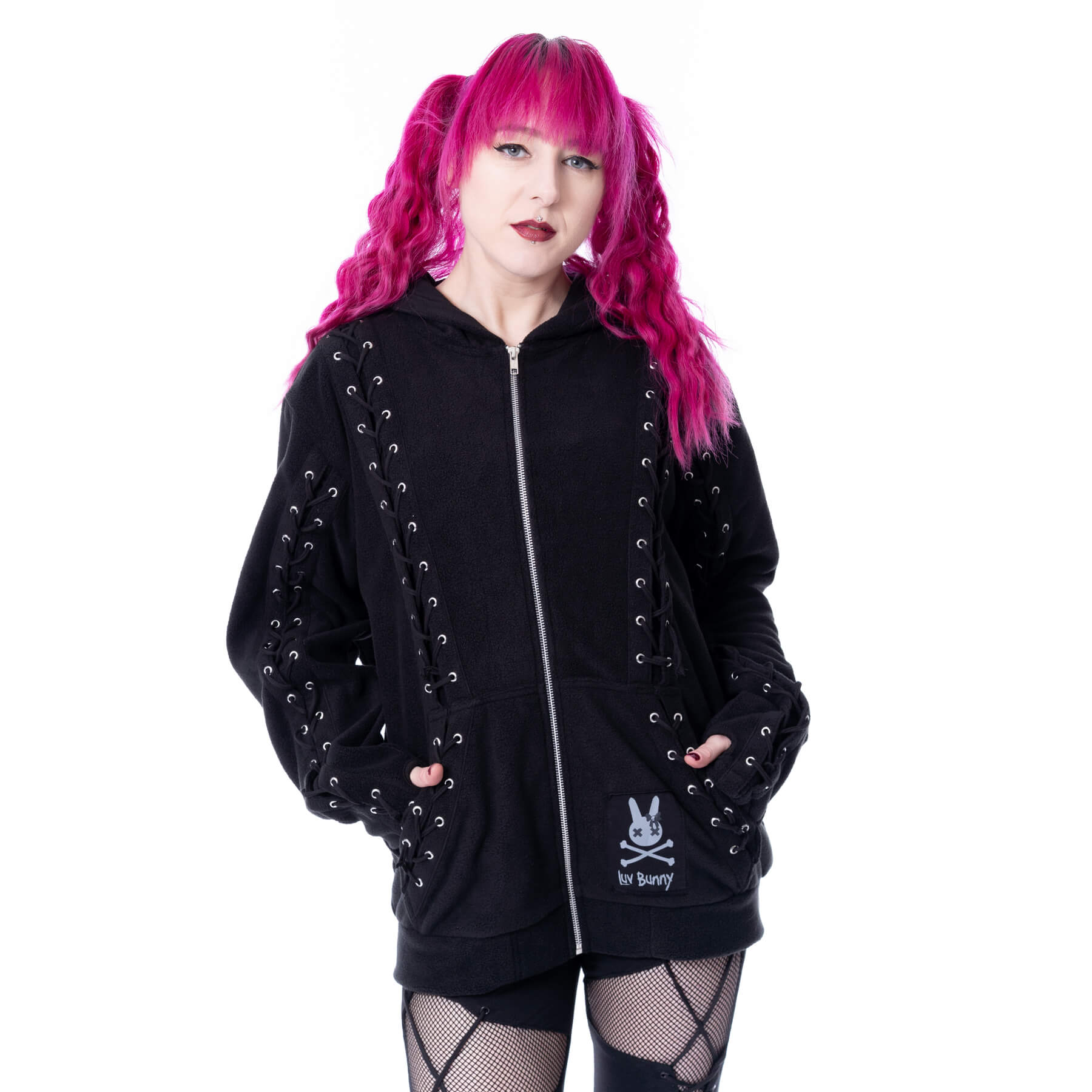 ABYSS BUNNY OVERSIZED HOOD – BLACK