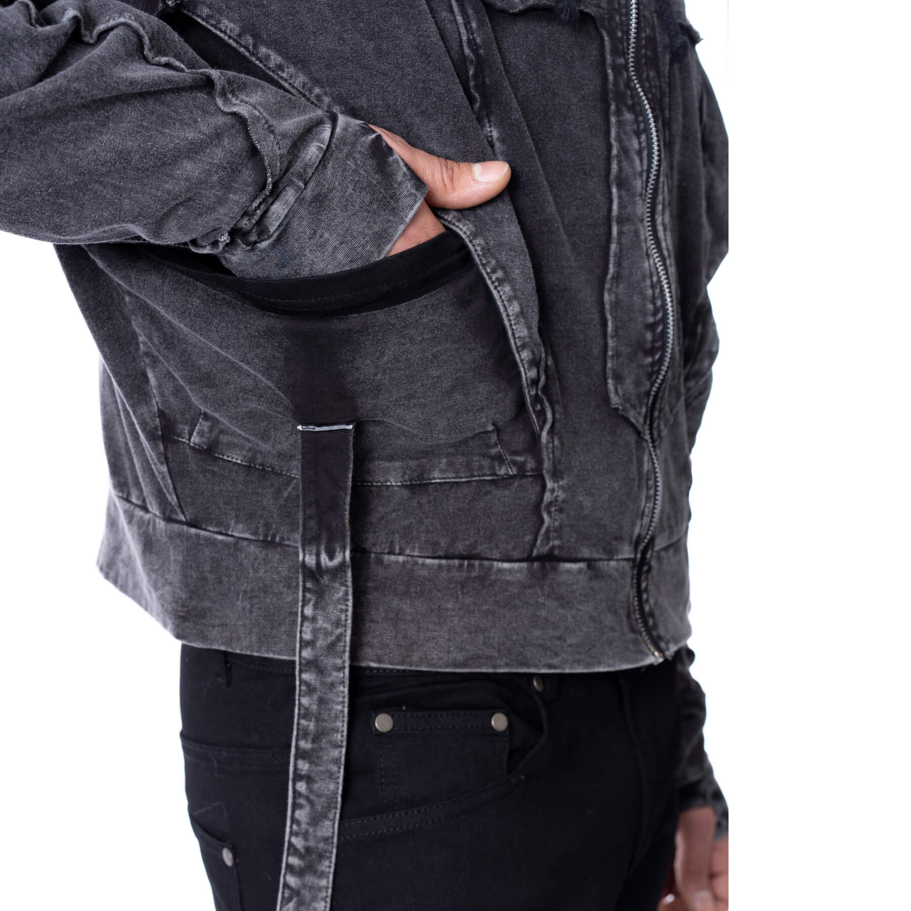 CRUX NOCTIS HOOD – GREY STONEWASH
