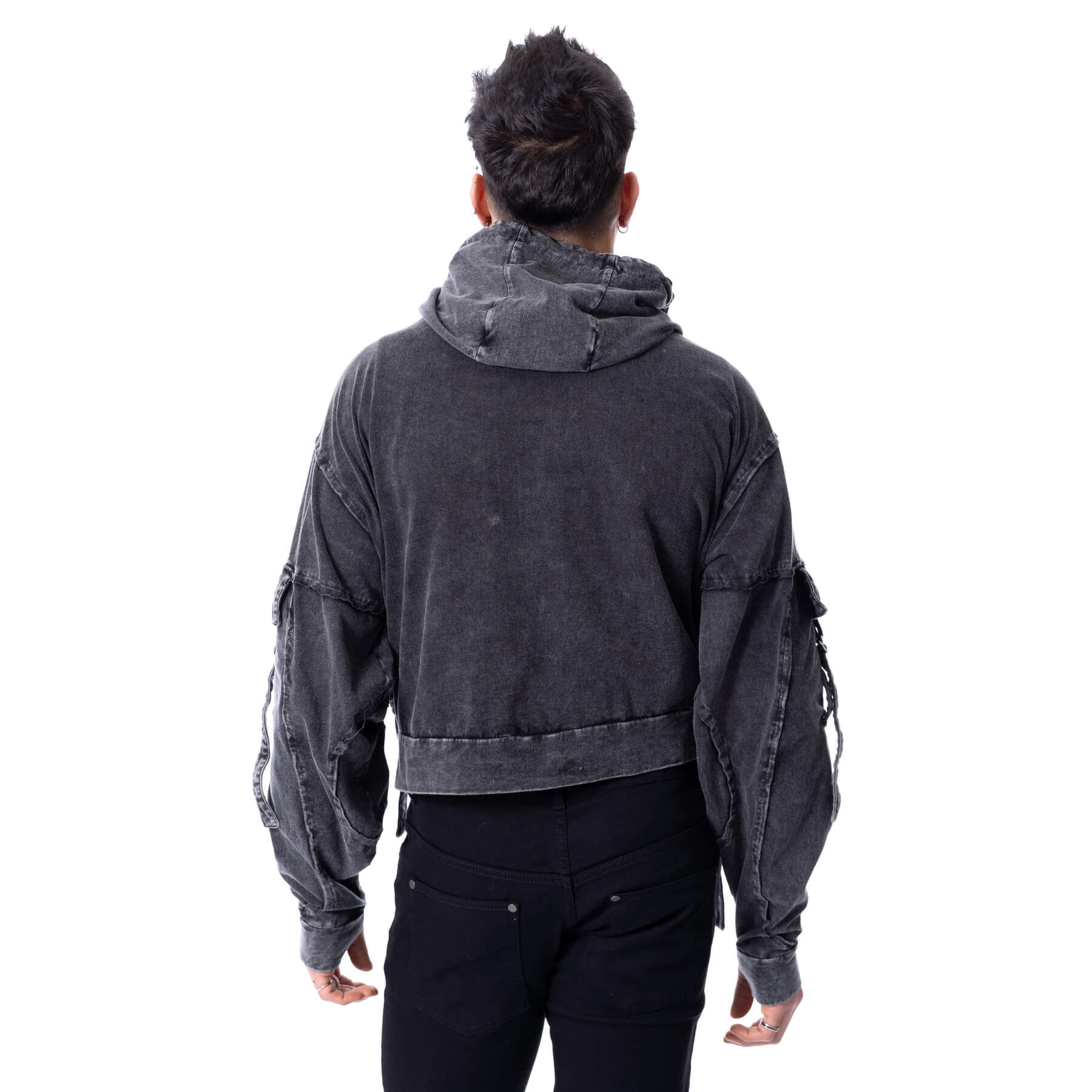 CRUX NOCTIS HOOD – GREY STONEWASH