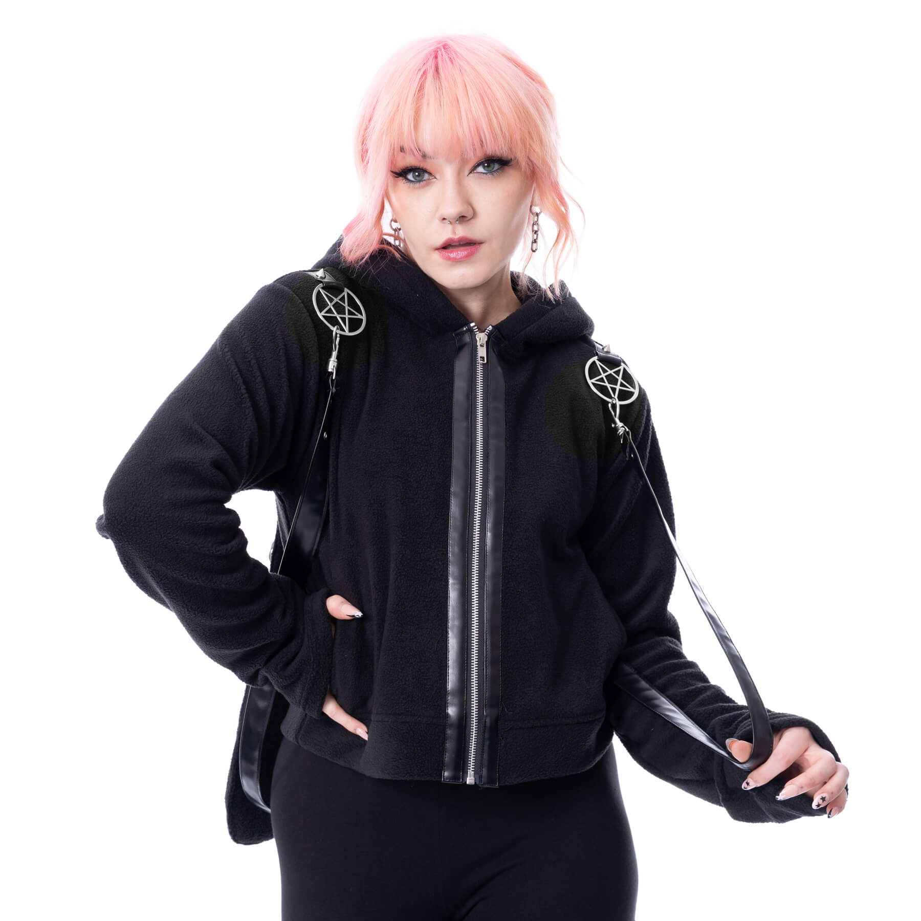 LUNAIRE CROPPED HOOD – BLACK