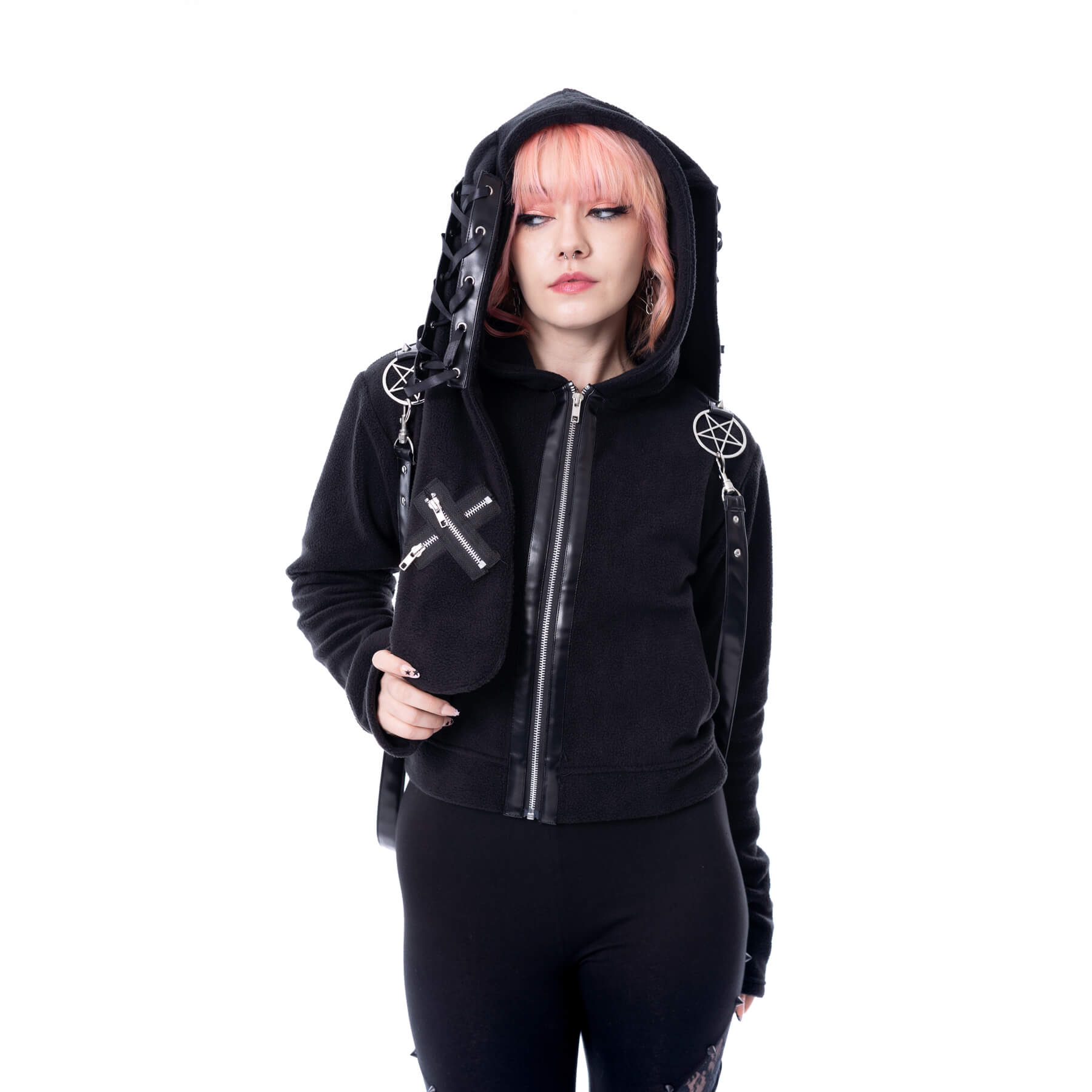 LUNAIRE CROPPED HOOD – BLACK