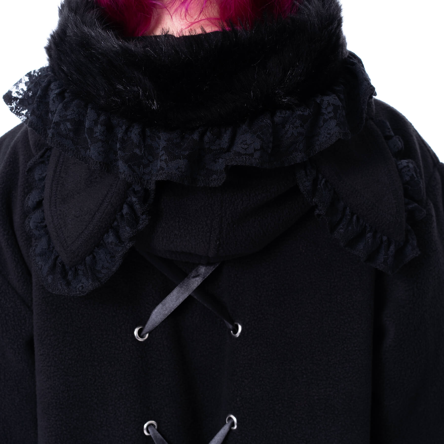 LILITH KITTY OVERSIZED HOOD – BLACK
