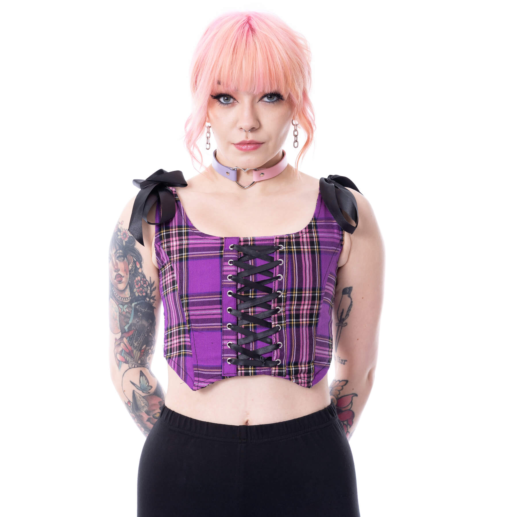 LILURA TOP – PURPLE/PINK CHECK