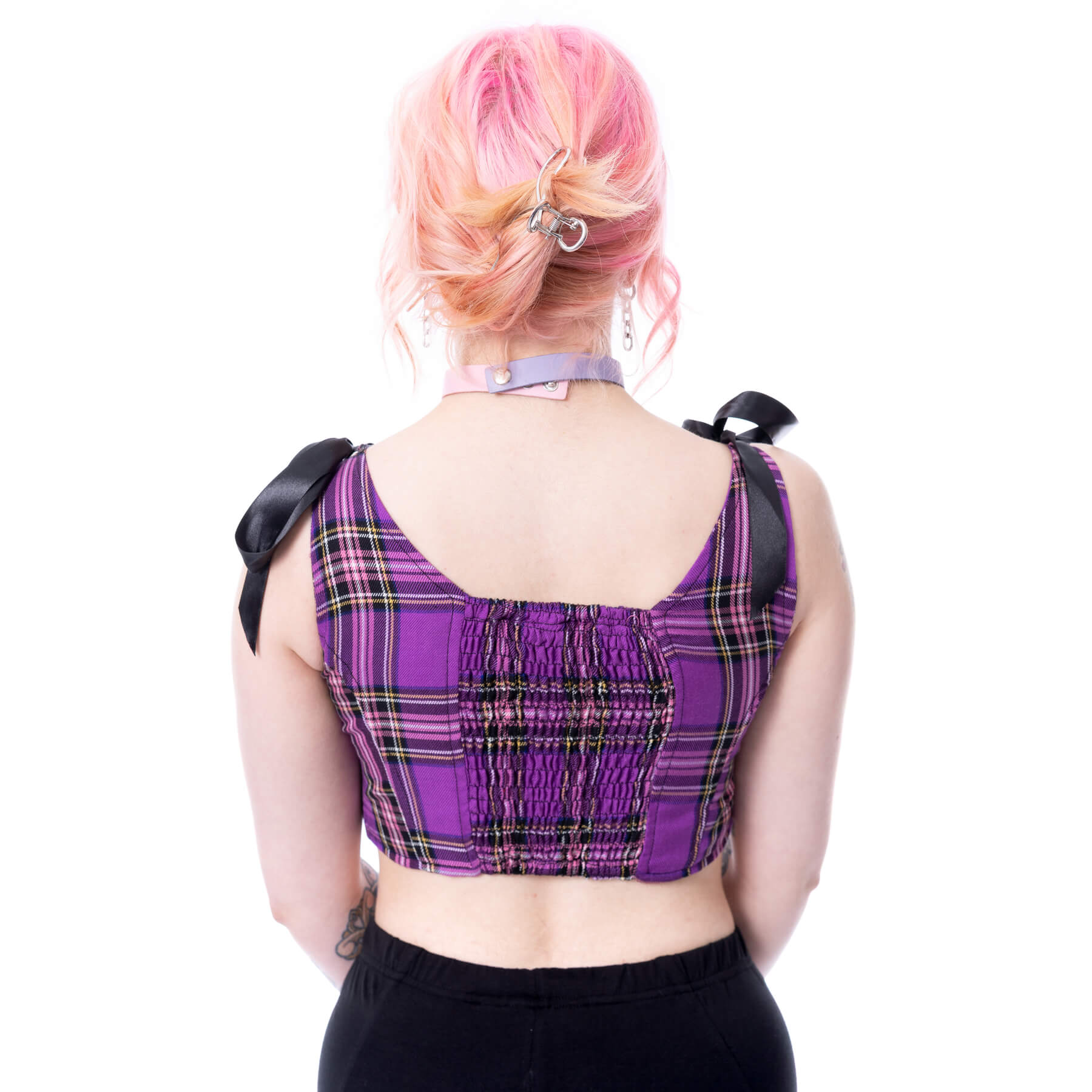 LILURA TOP – PURPLE/PINK CHECK