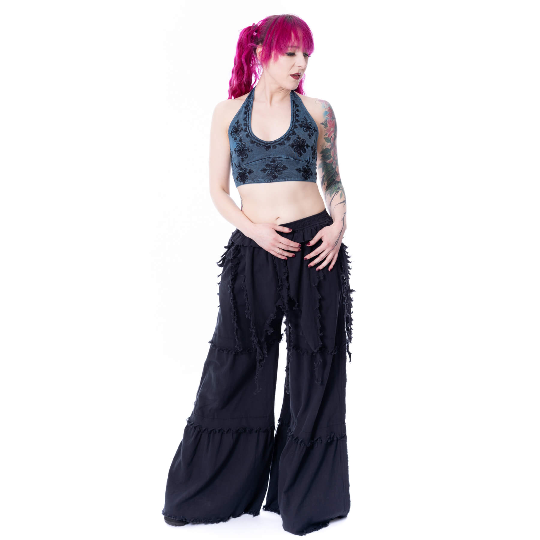 LOTUS BRALETTE – TEAL STONEWASH
