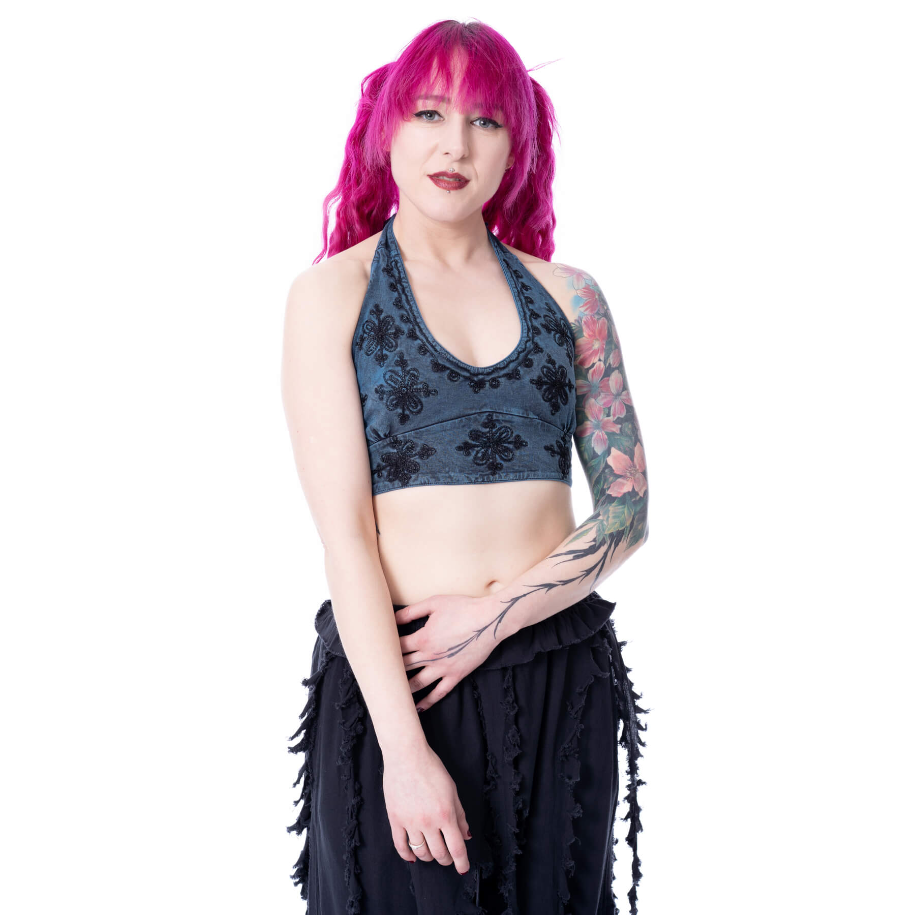 LOTUS BRALETTE – TEAL STONEWASH